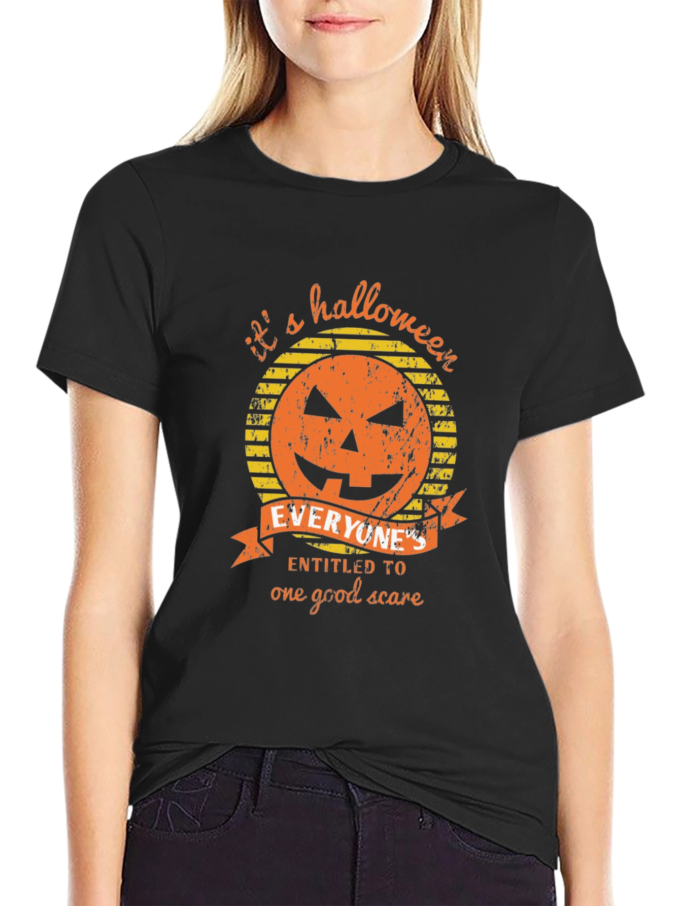 Halloween Pumpkin Graphic Tee - Its a Halloween Scare!