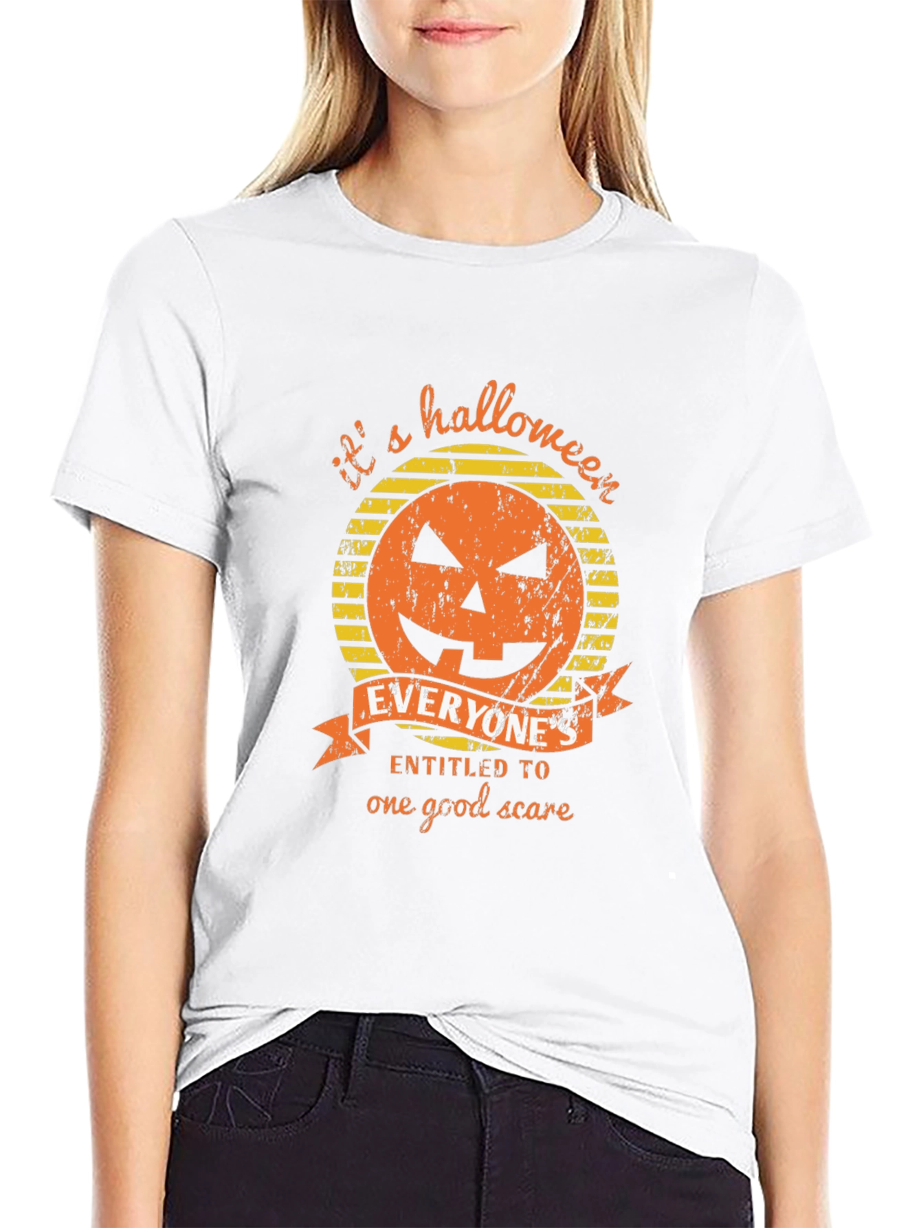 Halloween Pumpkin Graphic Tee - Its a Halloween Scare!