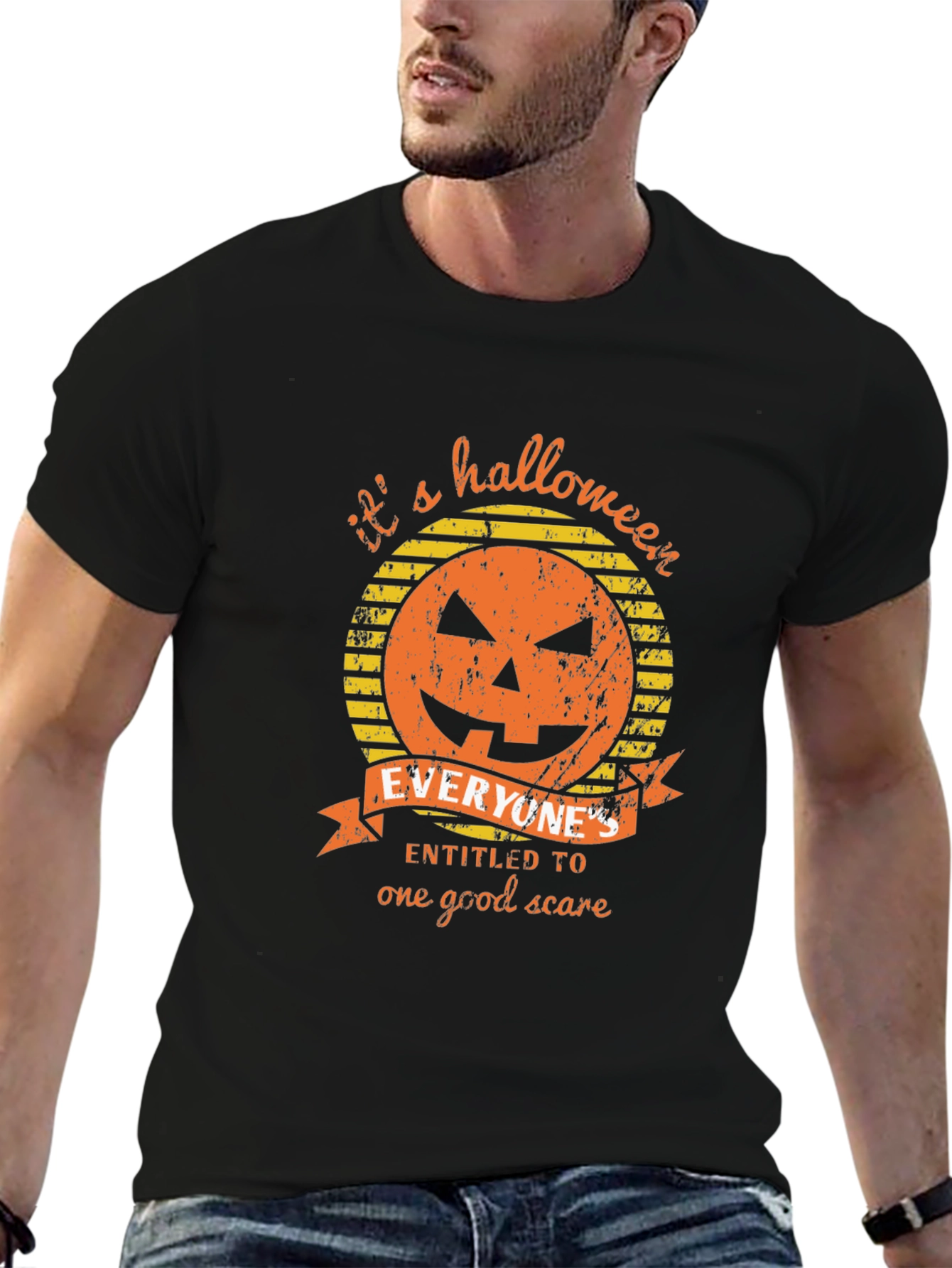 Halloween Pumpkin Graphic Tee - Its a Halloween Scare!