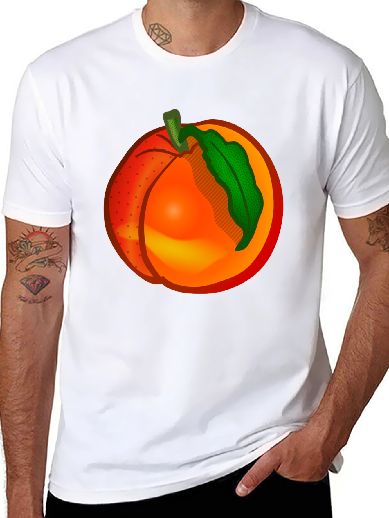 Peach Graphic T-Shirt - Fruity Fashion