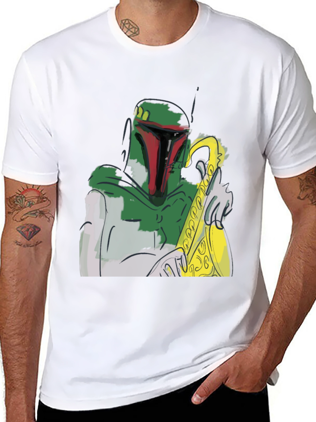 Boba Fett Saxophone T-Shirt - Star Wars Fan Apparel