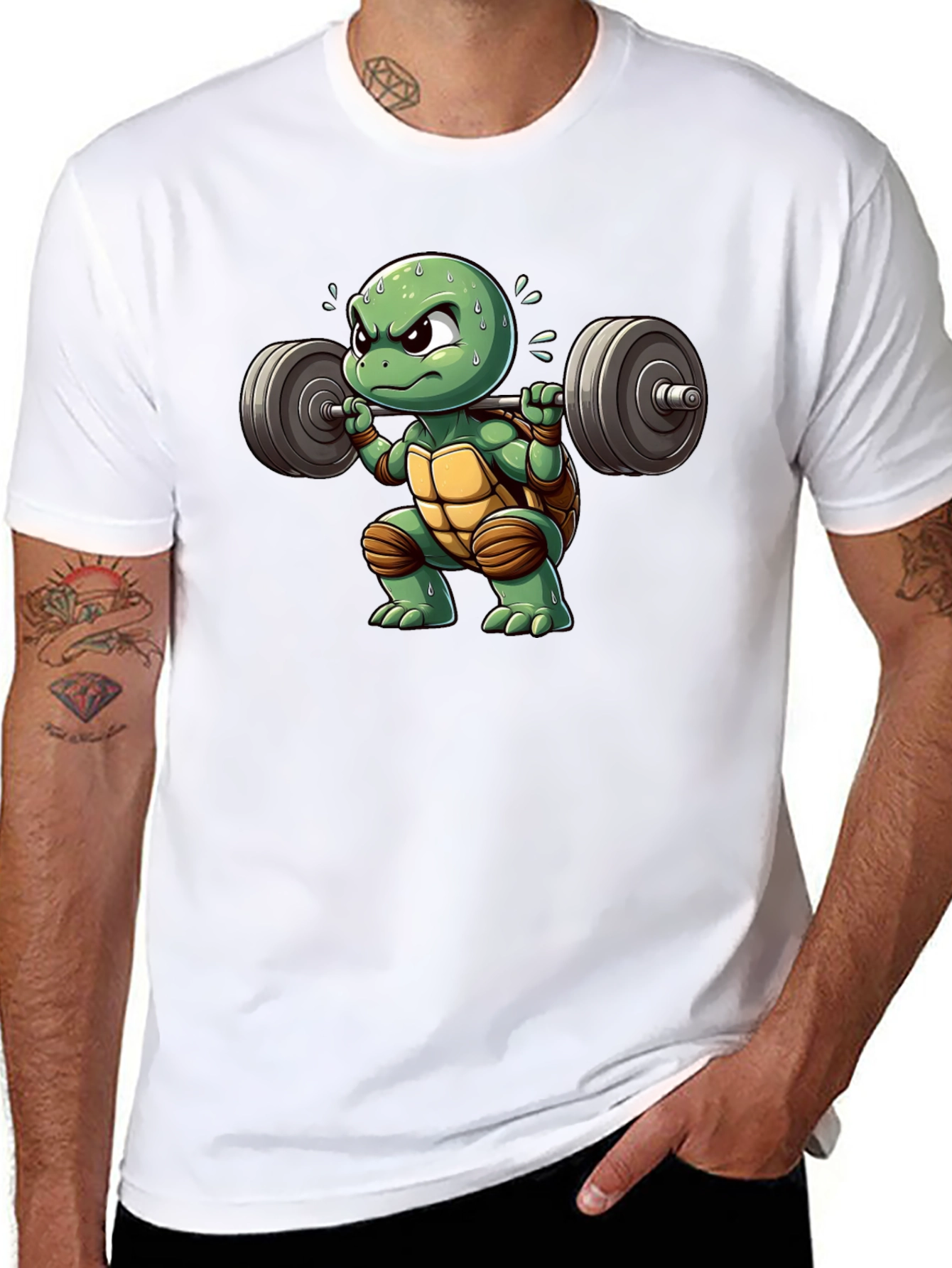 Turtle Lifting Barbell T-Shirt
