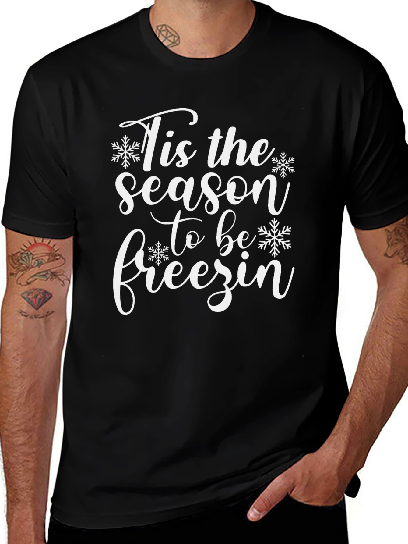 Tis the Season to Be Freezin Black T-Shirt