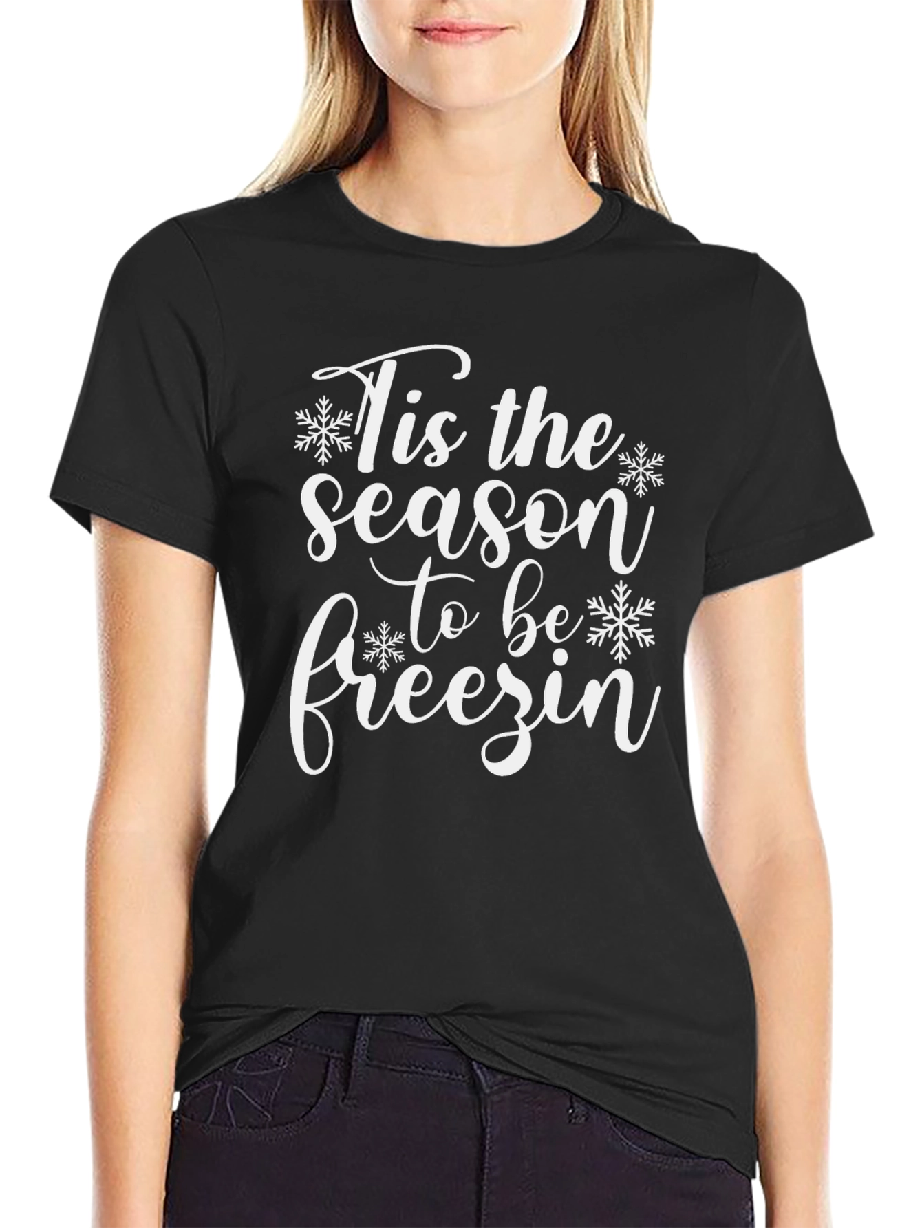 Tis the Season to Be Freezin Black T-Shirt