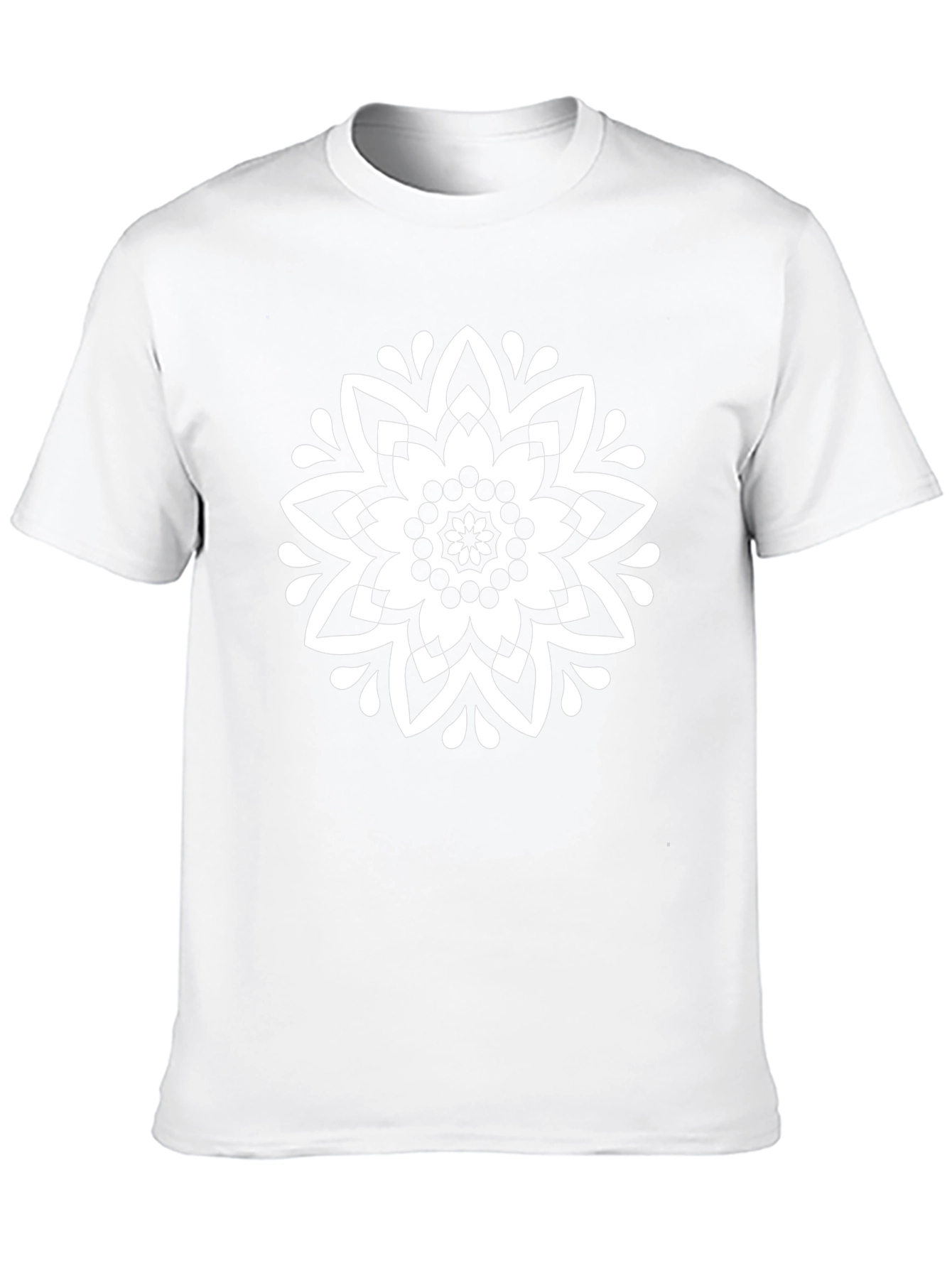 Floral Mandala Graphic Tee - Black Cotton Shirt