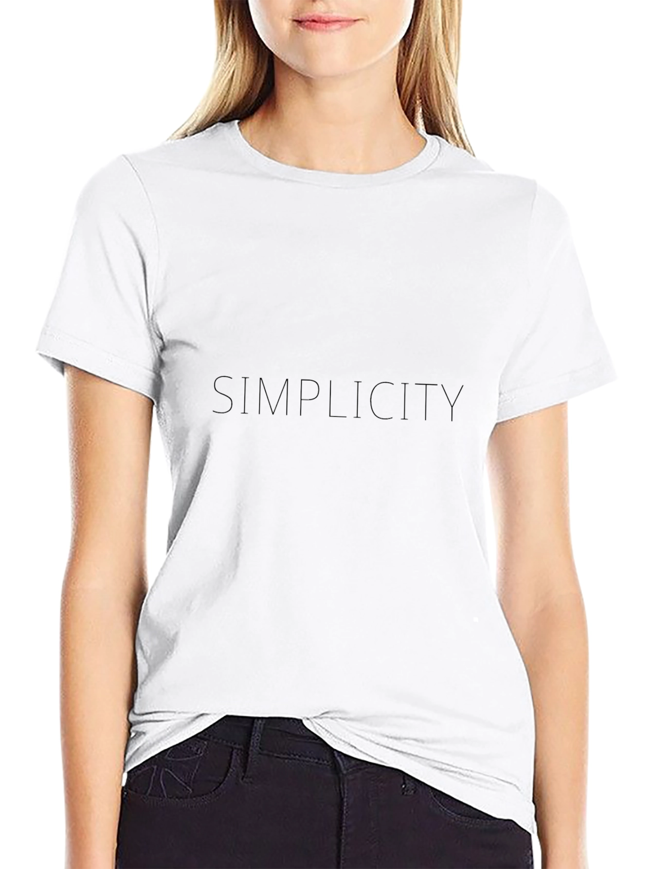 Mens Black Simplicity Crew Neck T-Shirt