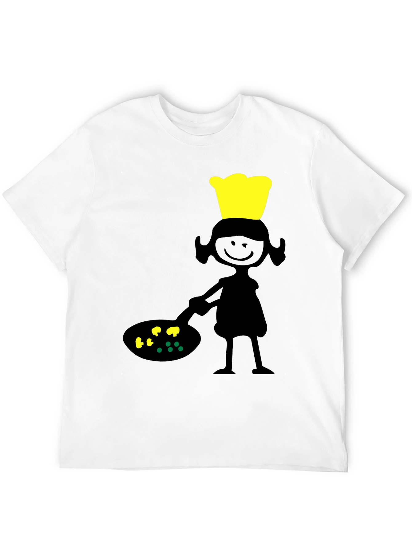 Chef Girl Graphic Tee - Black Cotton T-Shirt