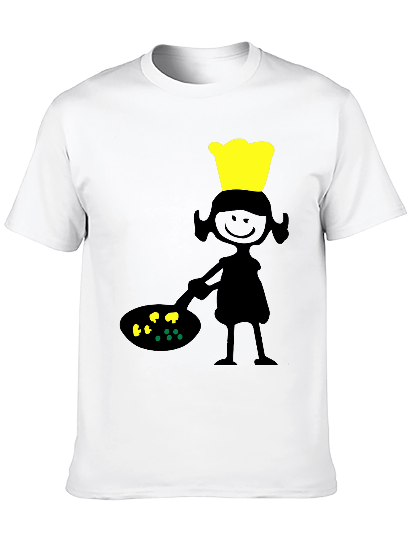 Chef Girl Graphic Tee - Black Cotton T-Shirt