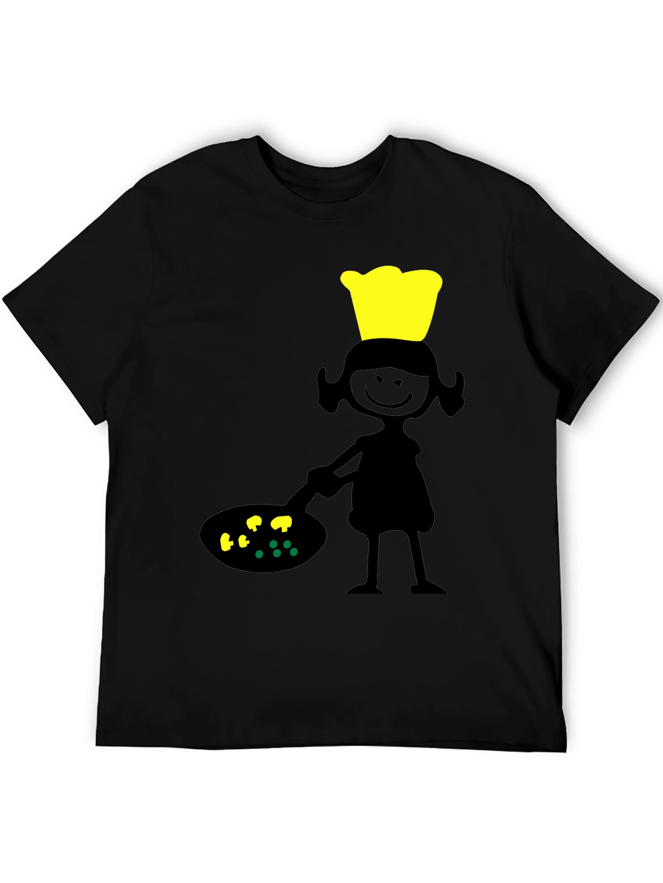 Chef Girl Graphic Tee - Black Cotton T-Shirt