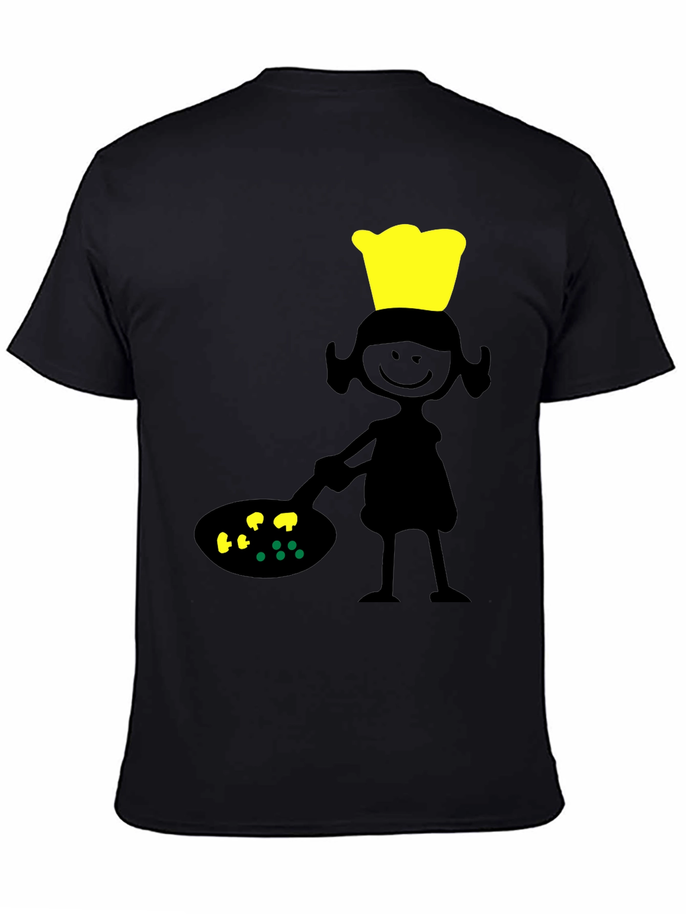 Chef Girl Graphic Tee - Black Cotton T-Shirt