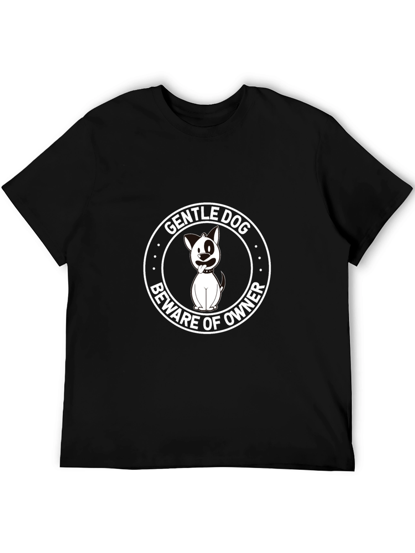 Gentle Dog Beware of Owner Graphic Tee - Black