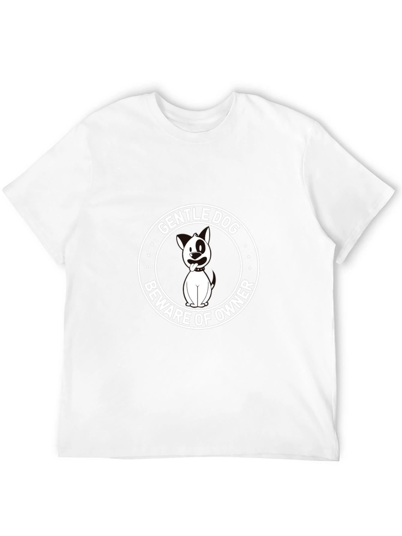 Gentle Dog Beware of Owner Graphic Tee - Black