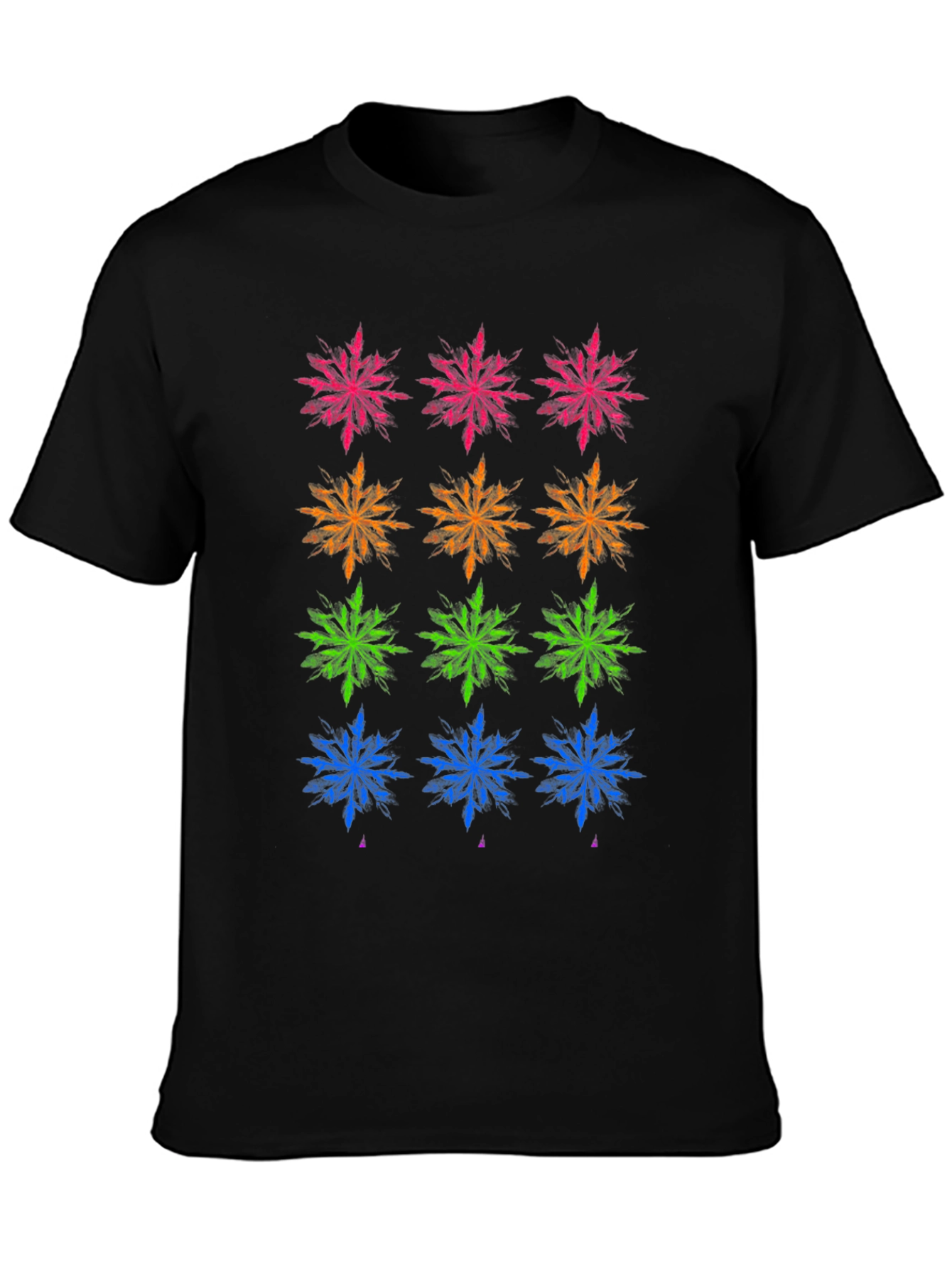 Colorful Snowflake Pattern T-Shirt
