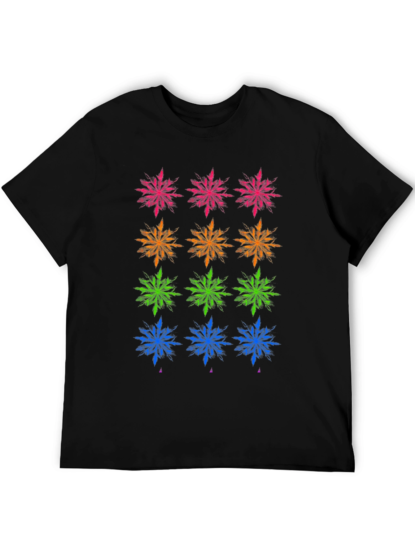Colorful Snowflake Pattern T-Shirt