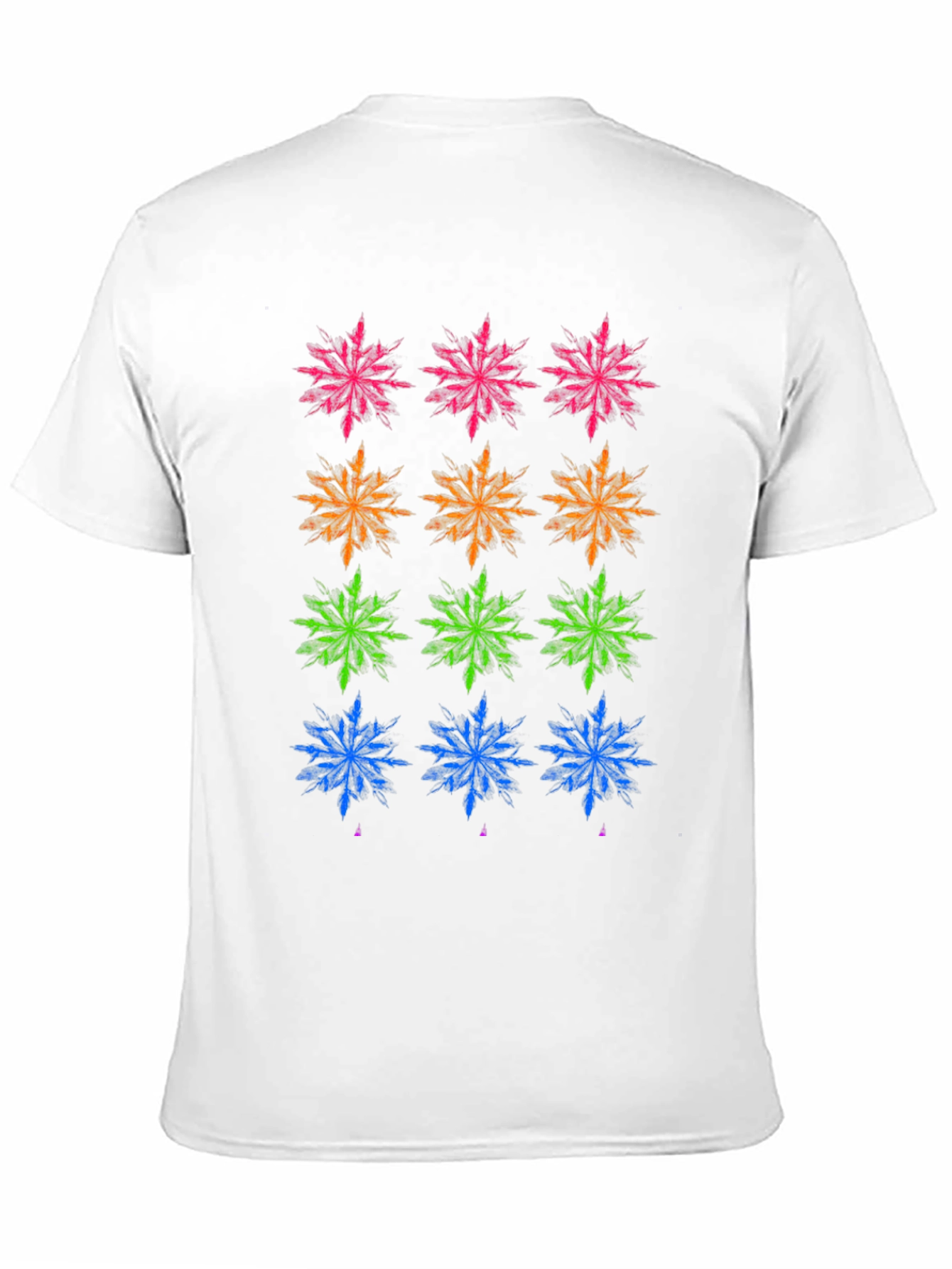 Colorful Snowflake Pattern T-Shirt
