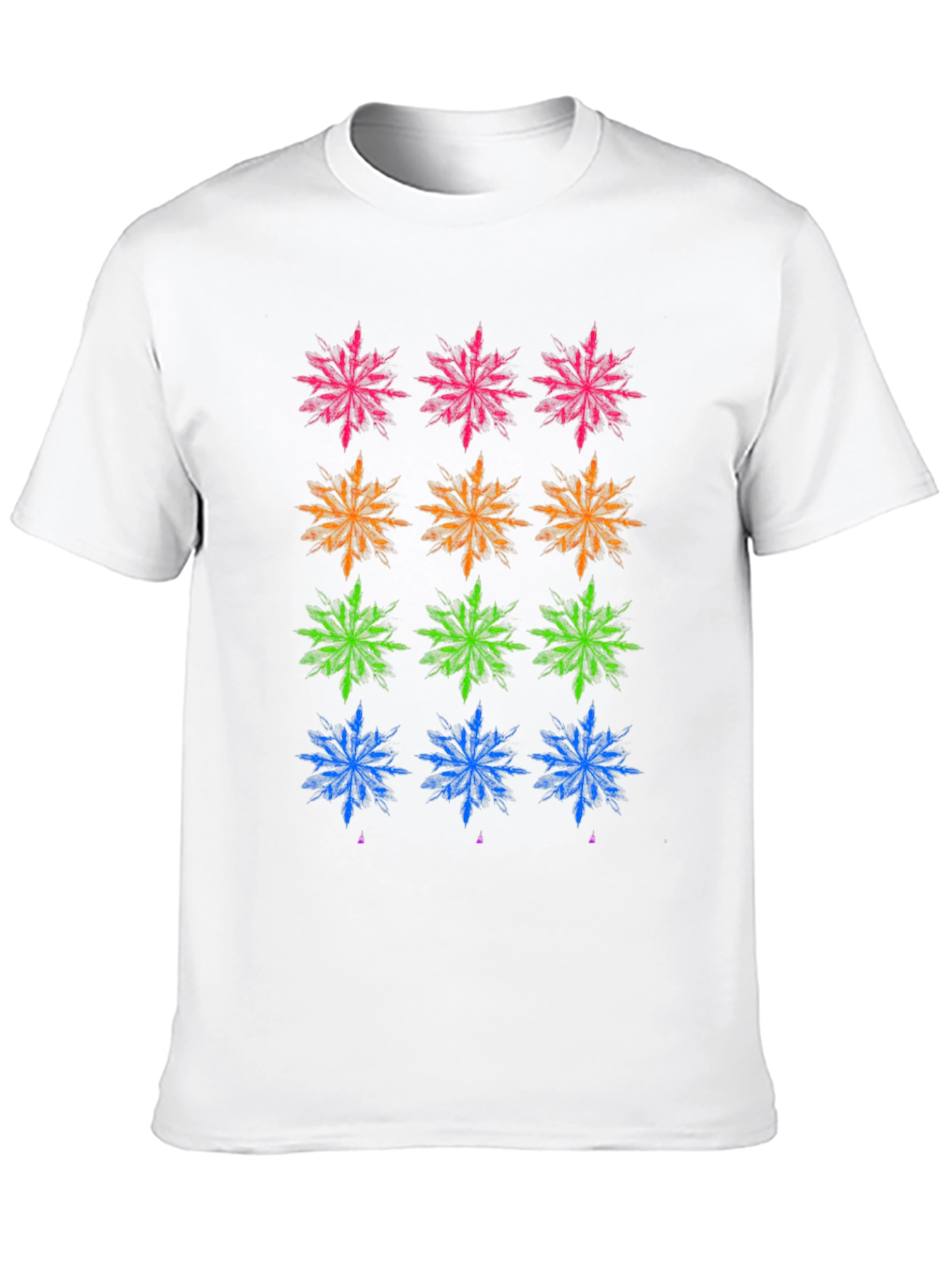 Colorful Snowflake Pattern T-Shirt