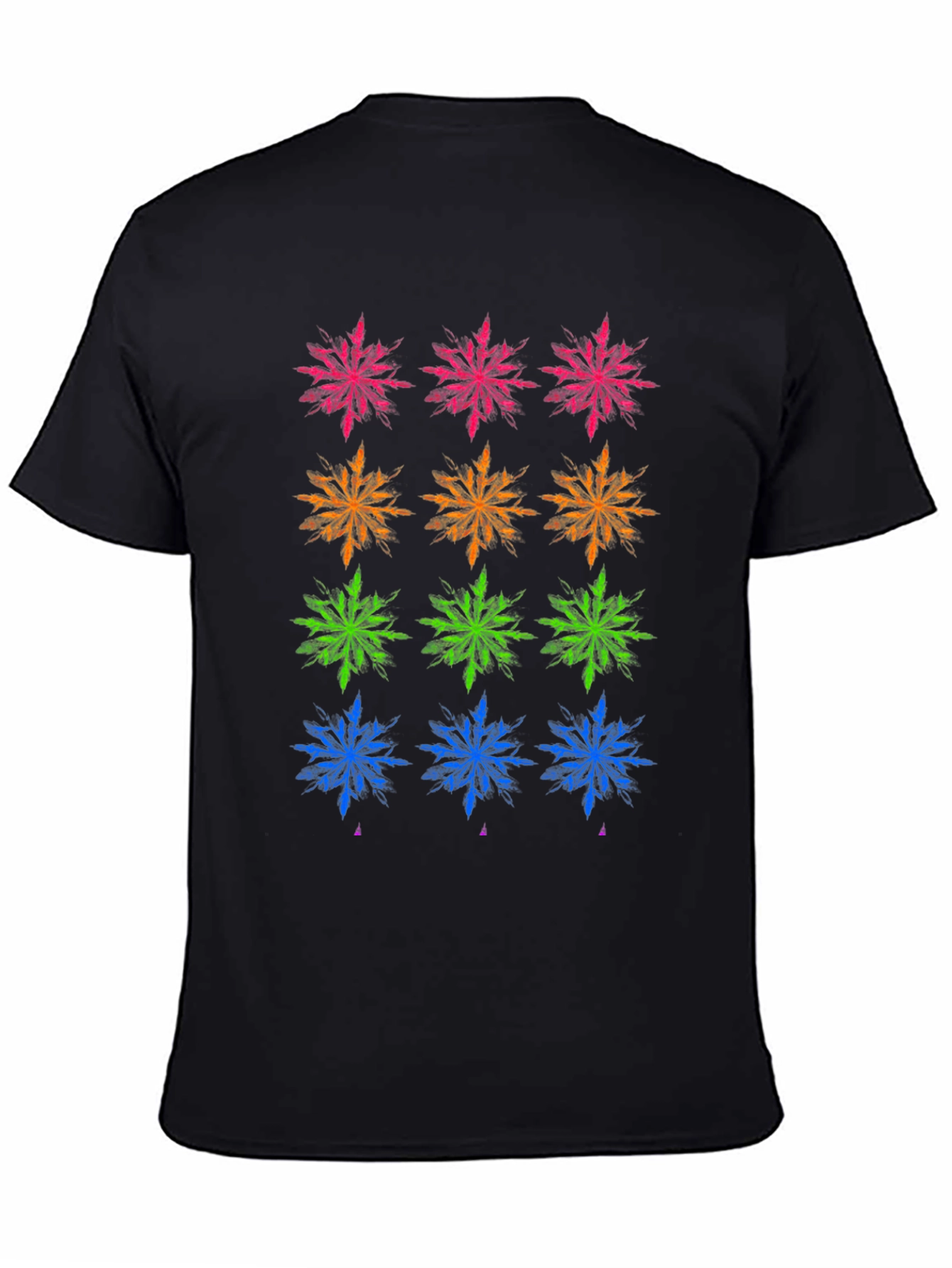 Colorful Snowflake Pattern T-Shirt