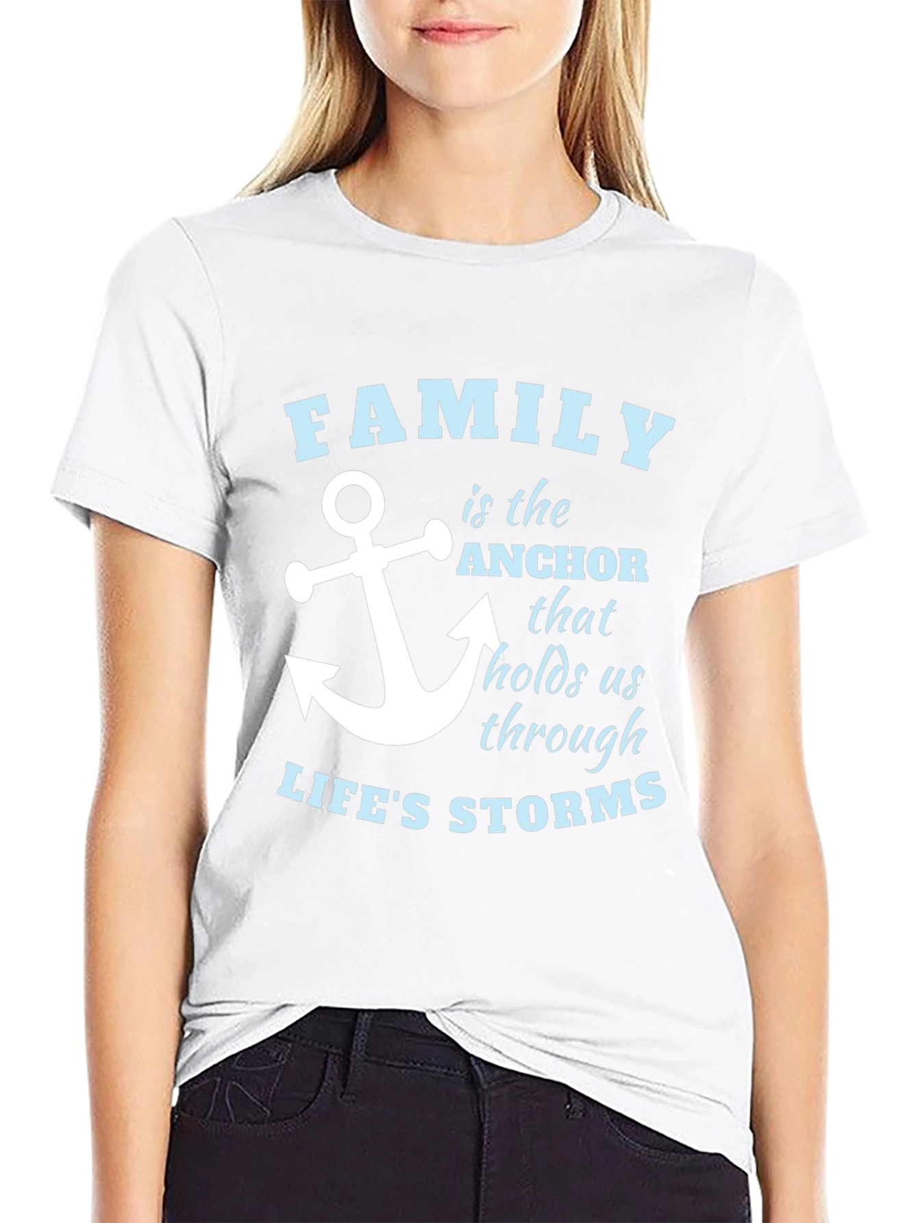 Family Anchor T-Shirt - Mens Black Tee