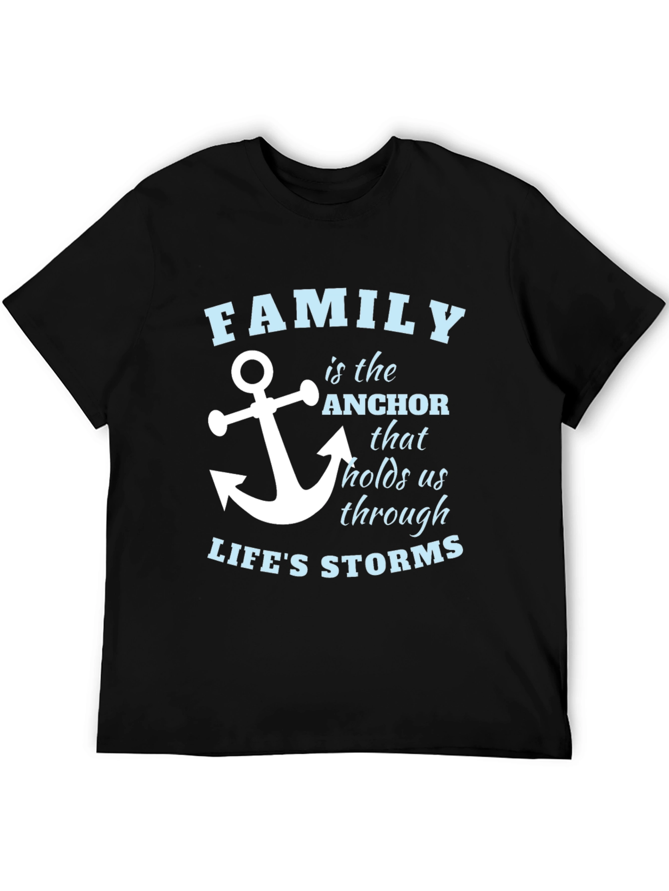 Family Anchor T-Shirt - Mens Black Tee