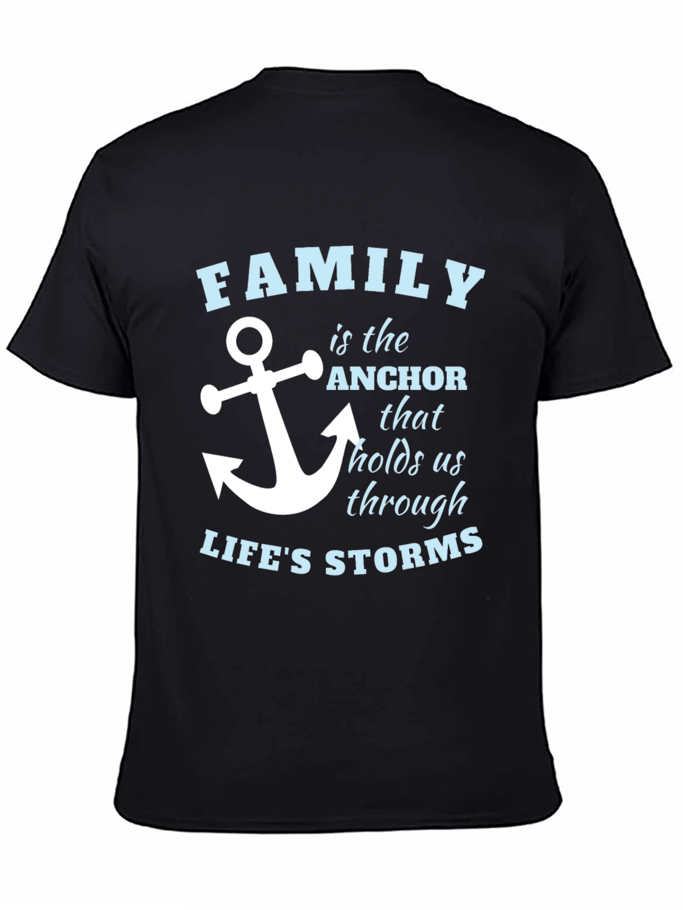 Family Anchor T-Shirt - Mens Black Tee