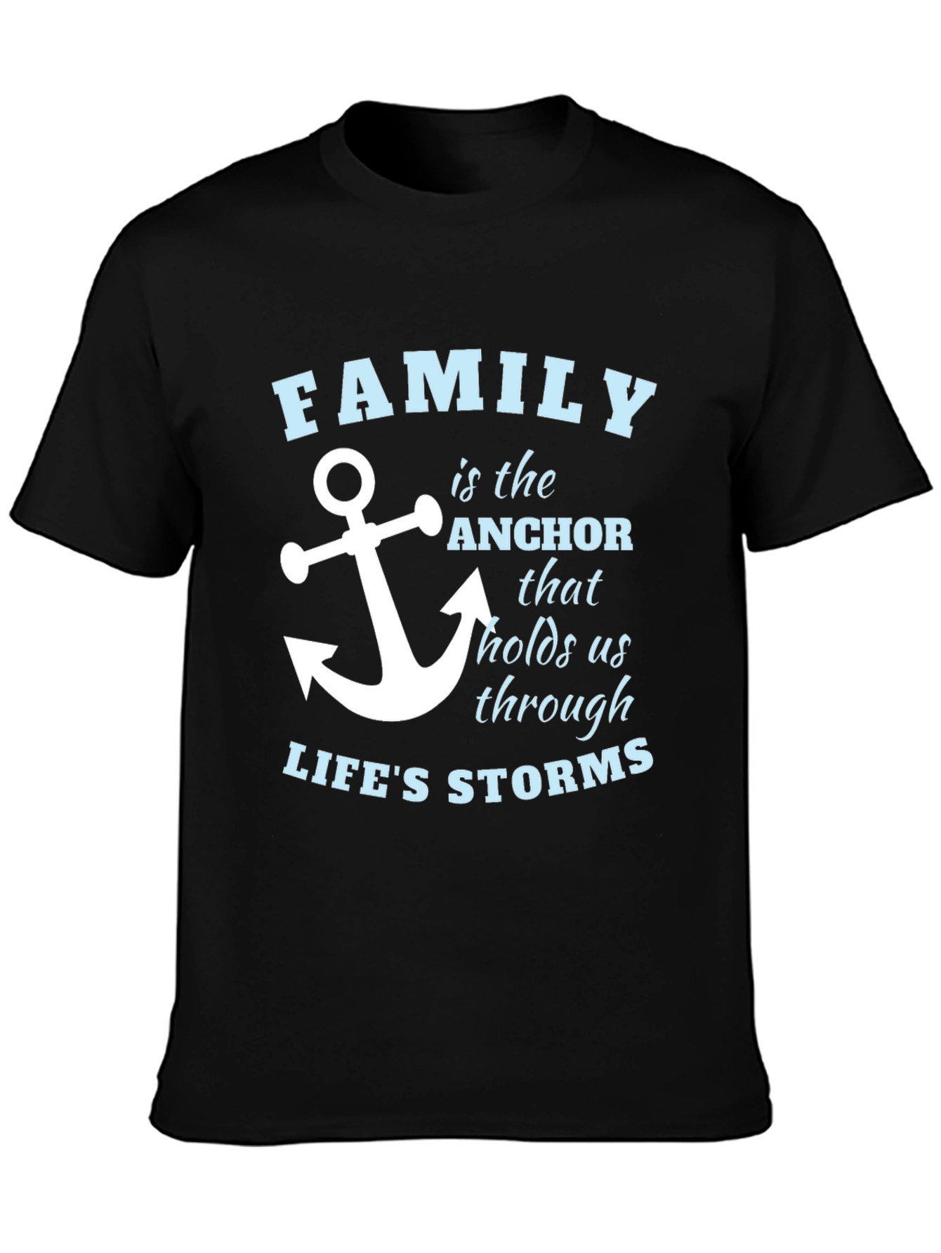 Family Anchor T-Shirt - Mens Black Tee