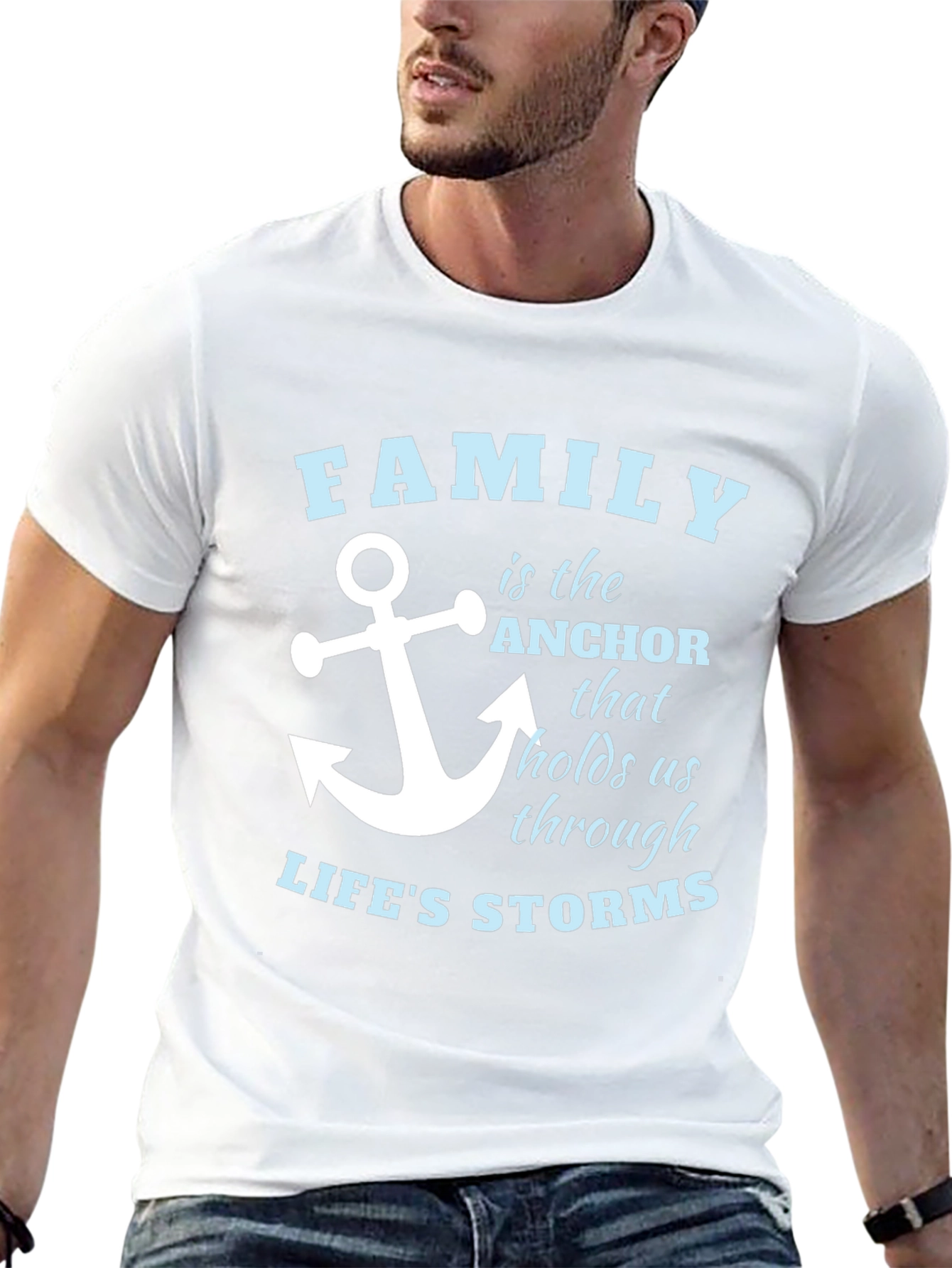 Family Anchor T-Shirt - Mens Black Tee