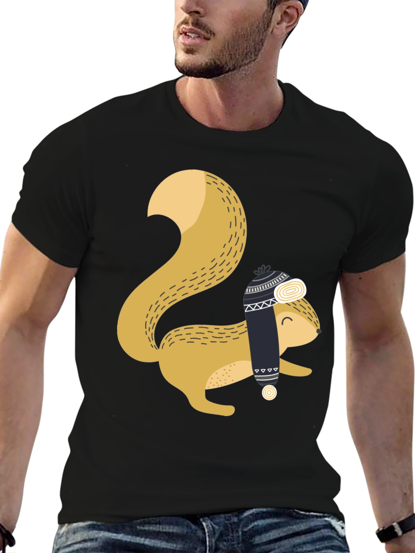 Squirrel with Hat Graphic Tee - Cozy & Cute