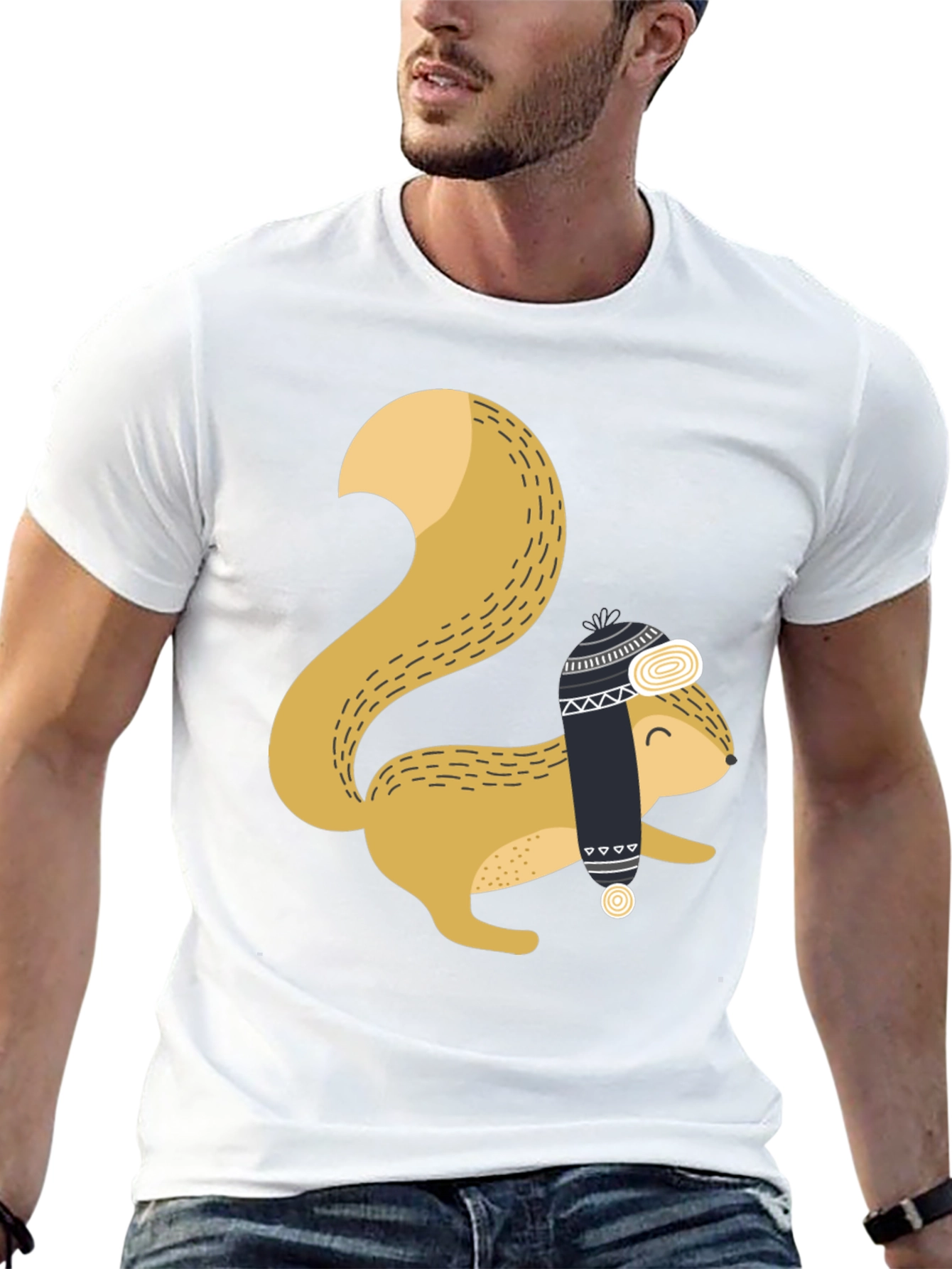 Squirrel with Hat Graphic Tee - Cozy & Cute