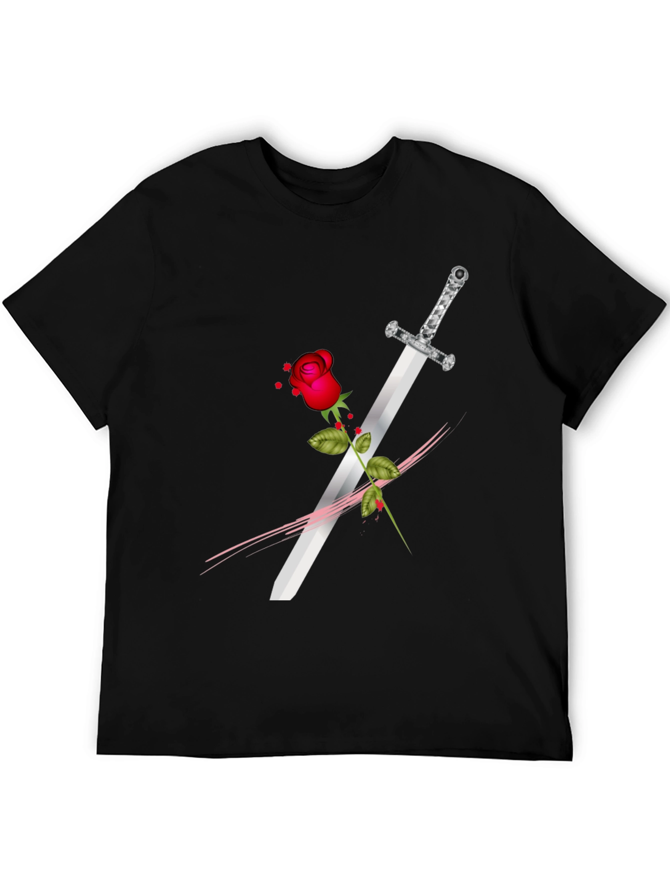 Rose & Sword Graphic Tee - Edgy Style