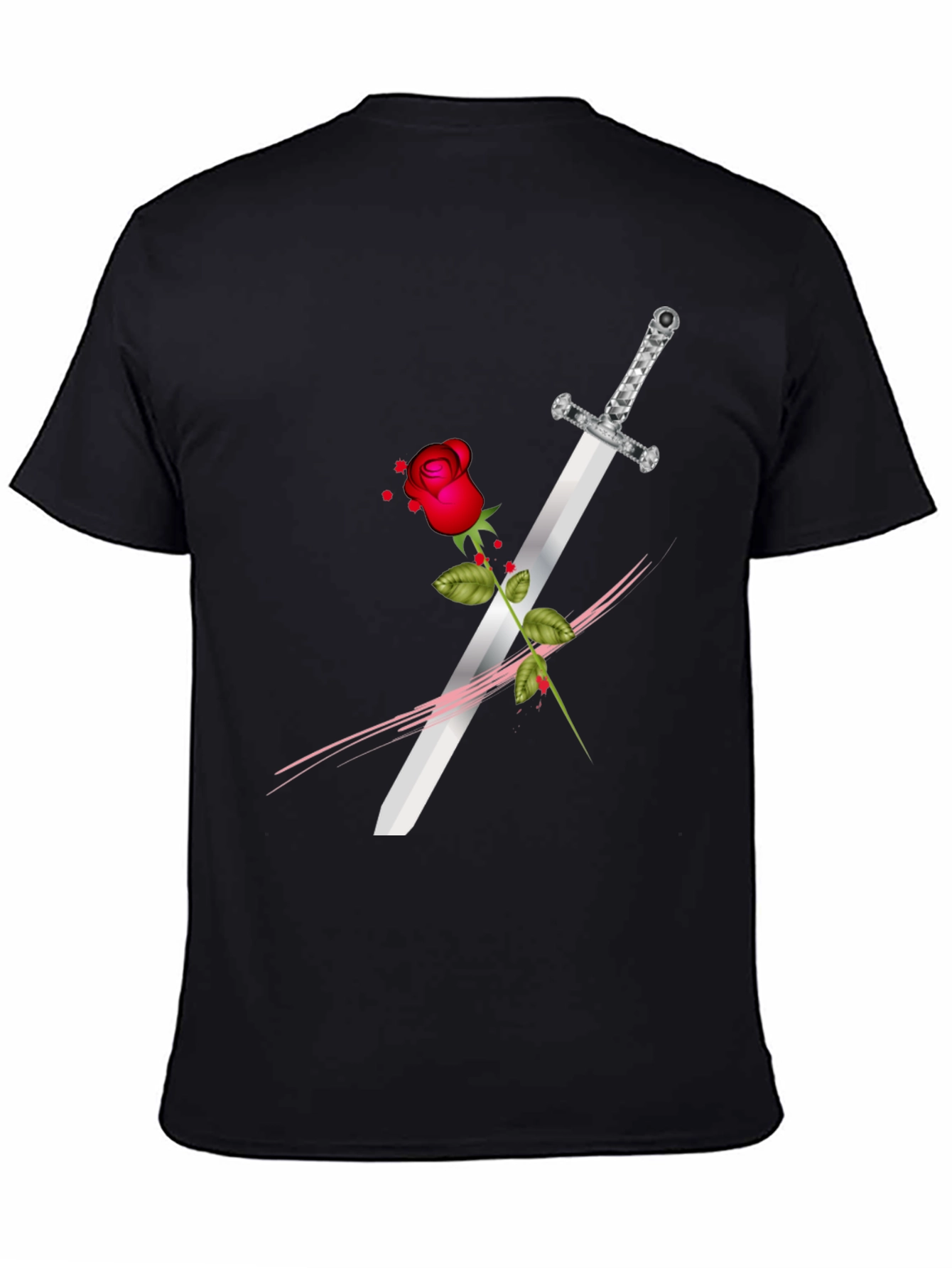 Rose & Sword Graphic Tee - Edgy Style