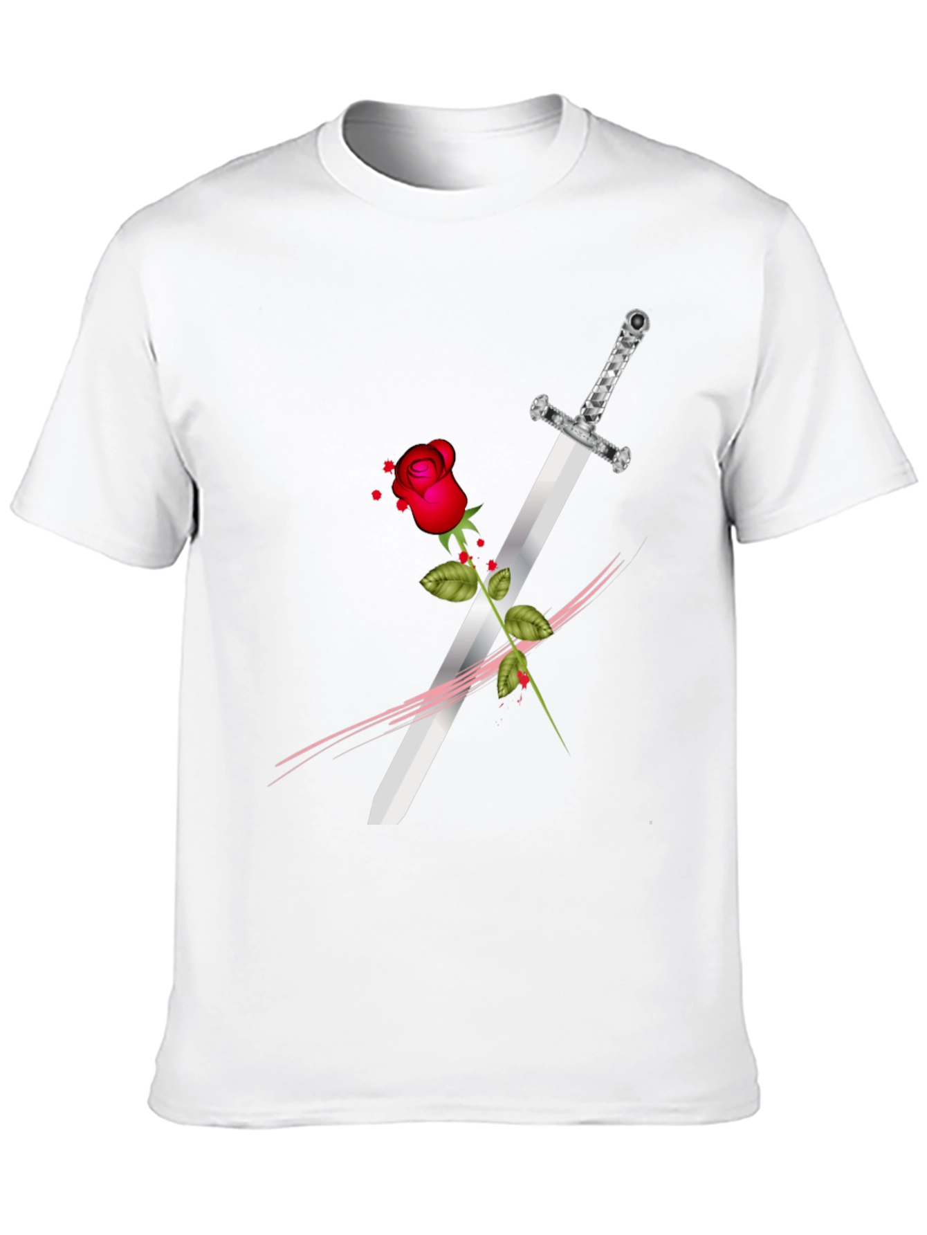 Rose & Sword Graphic Tee - Edgy Style