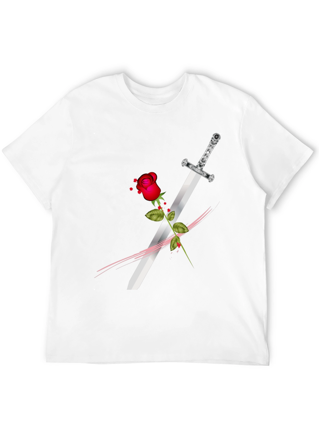Rose & Sword Graphic Tee - Edgy Style