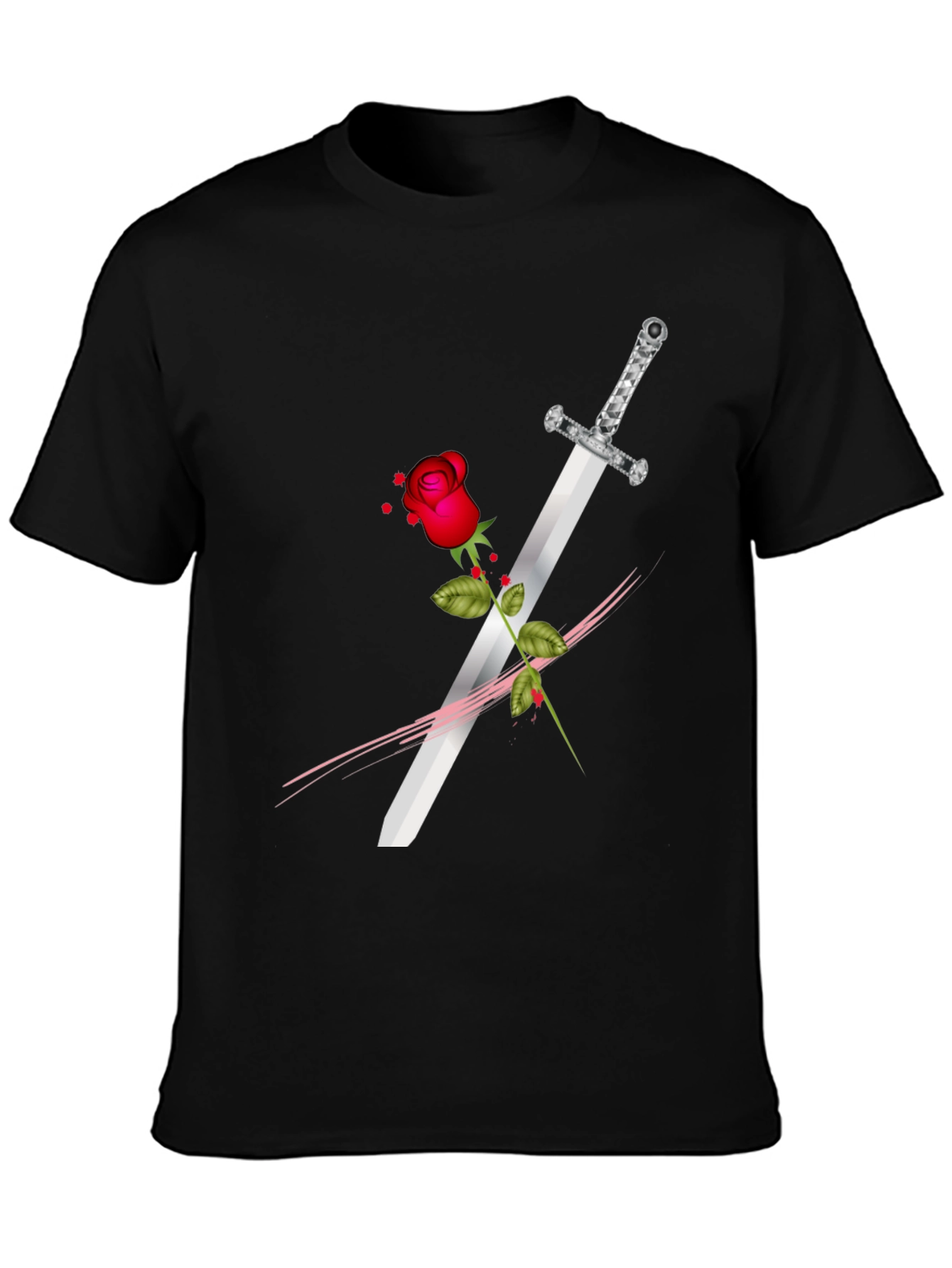 Rose & Sword Graphic Tee - Edgy Style