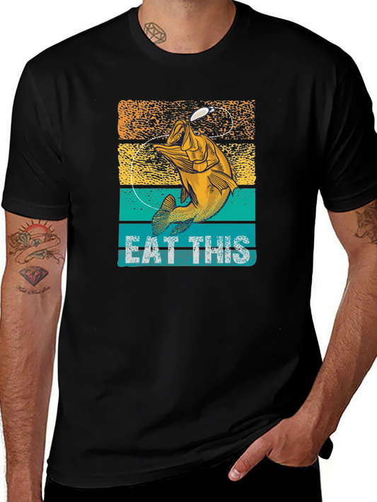 Eat This Fishing Graphic Tee - Bass Fisherman T-Shirt