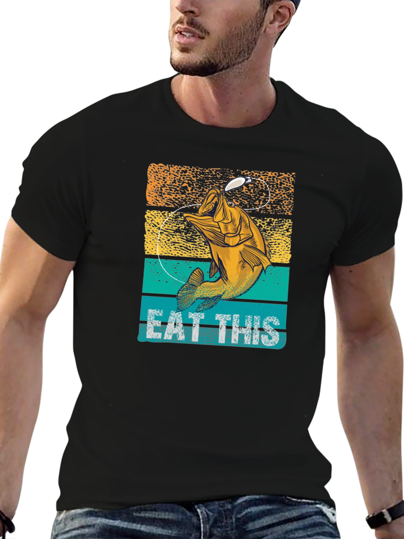 Eat This Fishing Graphic Tee - Bass Fisherman T-Shirt