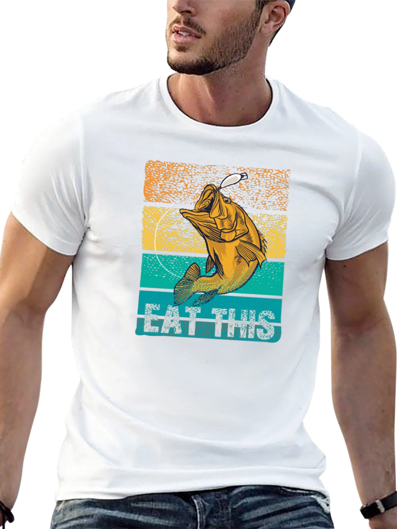 Eat This Fishing Graphic Tee - Bass Fisherman T-Shirt