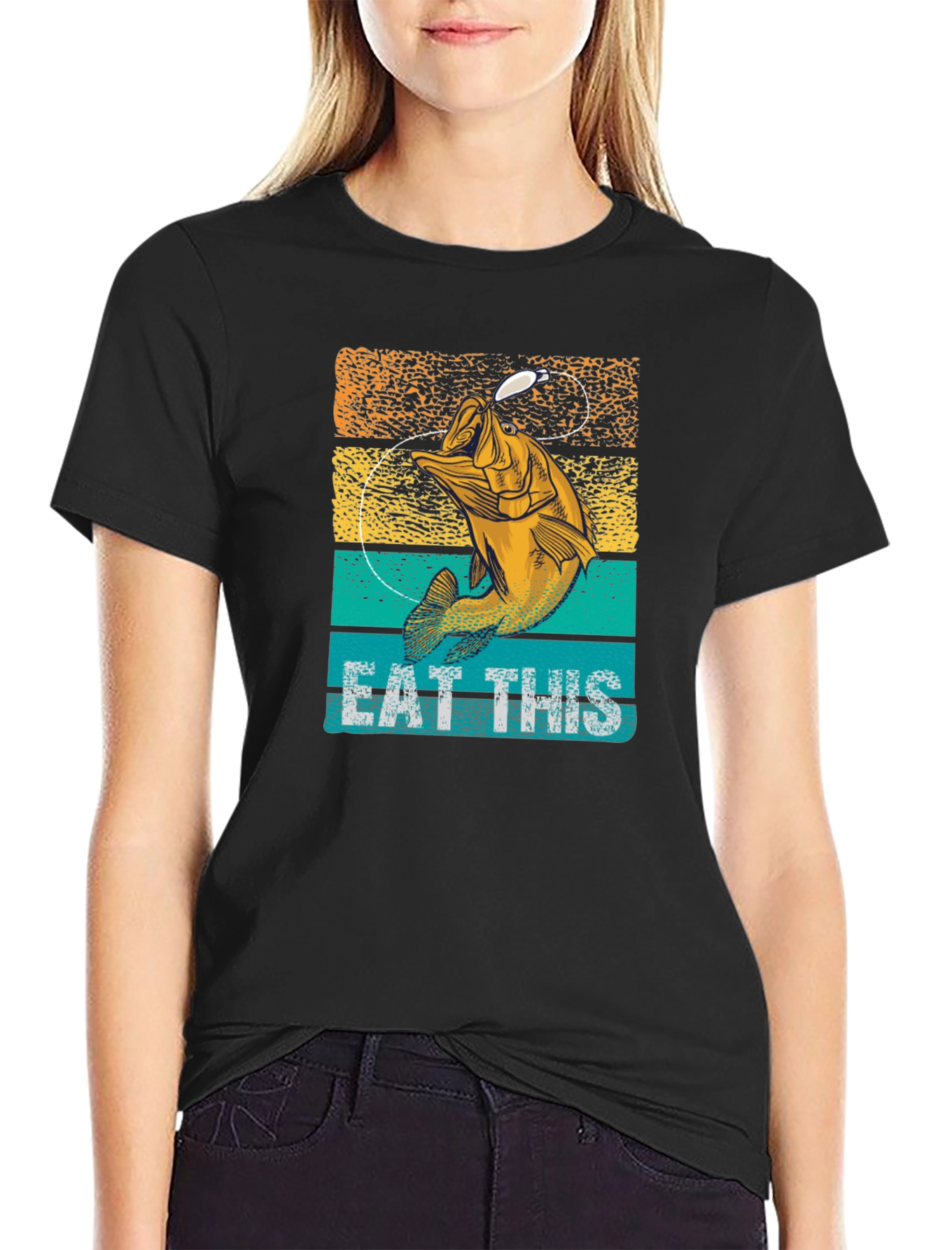 Eat This Fishing Graphic Tee - Bass Fisherman T-Shirt