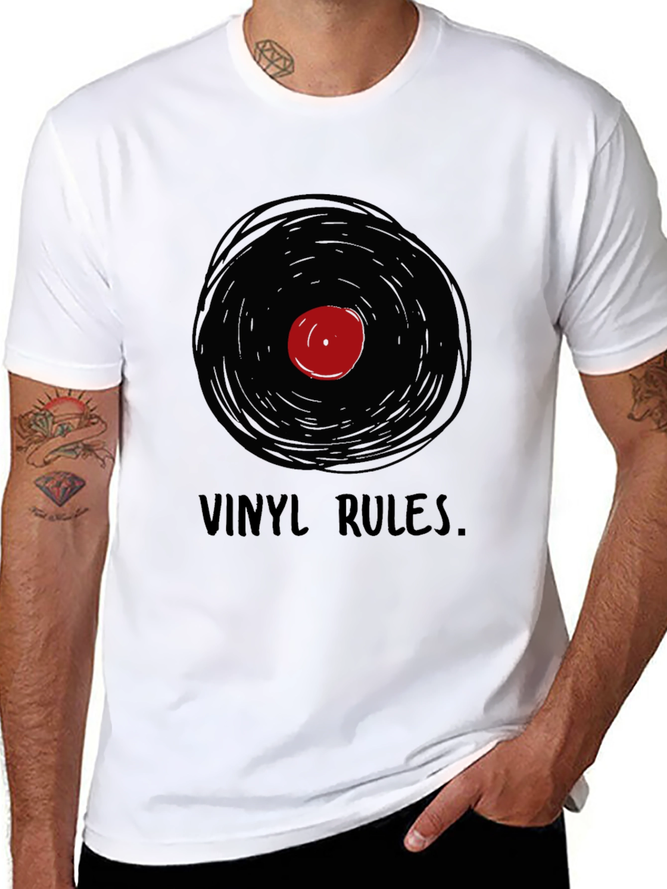 Vinyl Rules Graphic Tee - Music Lover T-Shirt