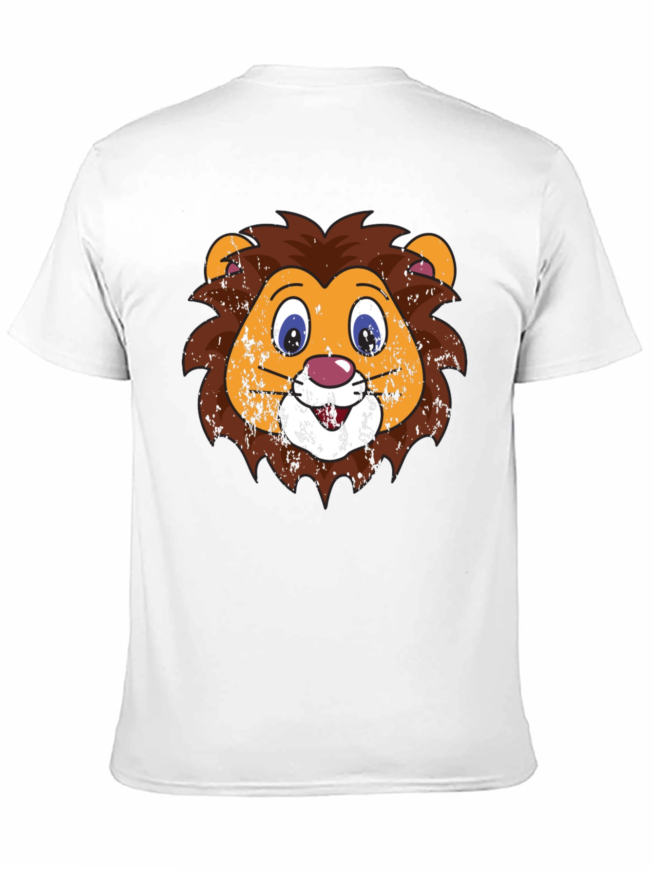 Funny Lion Face Graphic Tee - Black T-Shirt