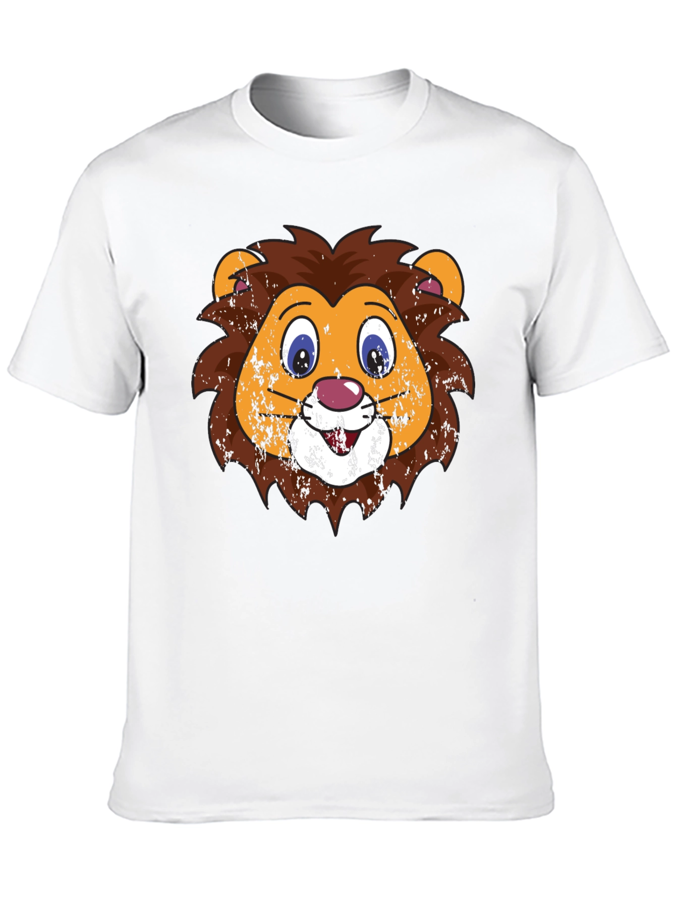 Funny Lion Face Graphic Tee - Black T-Shirt