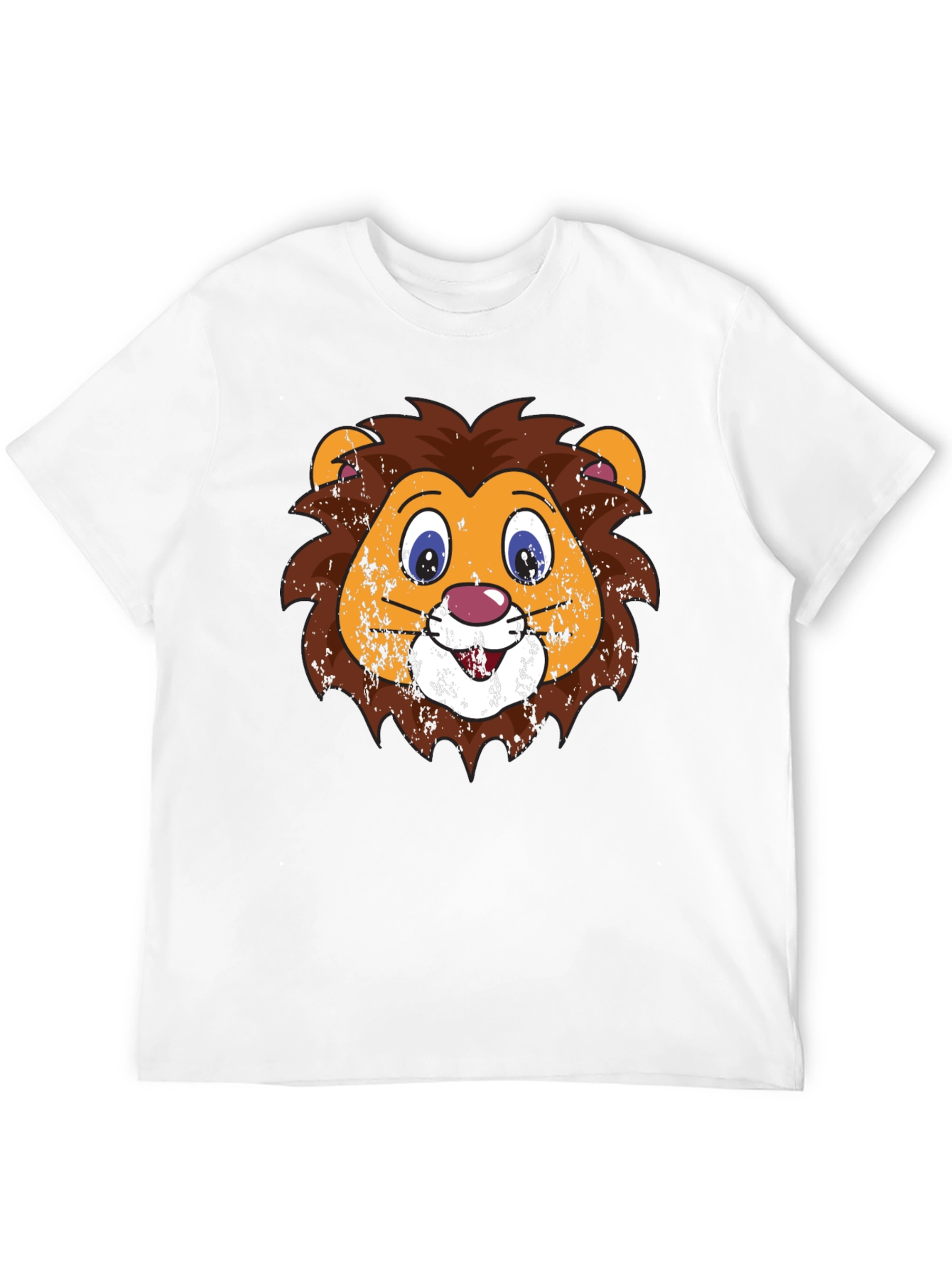 Funny Lion Face Graphic Tee - Black T-Shirt