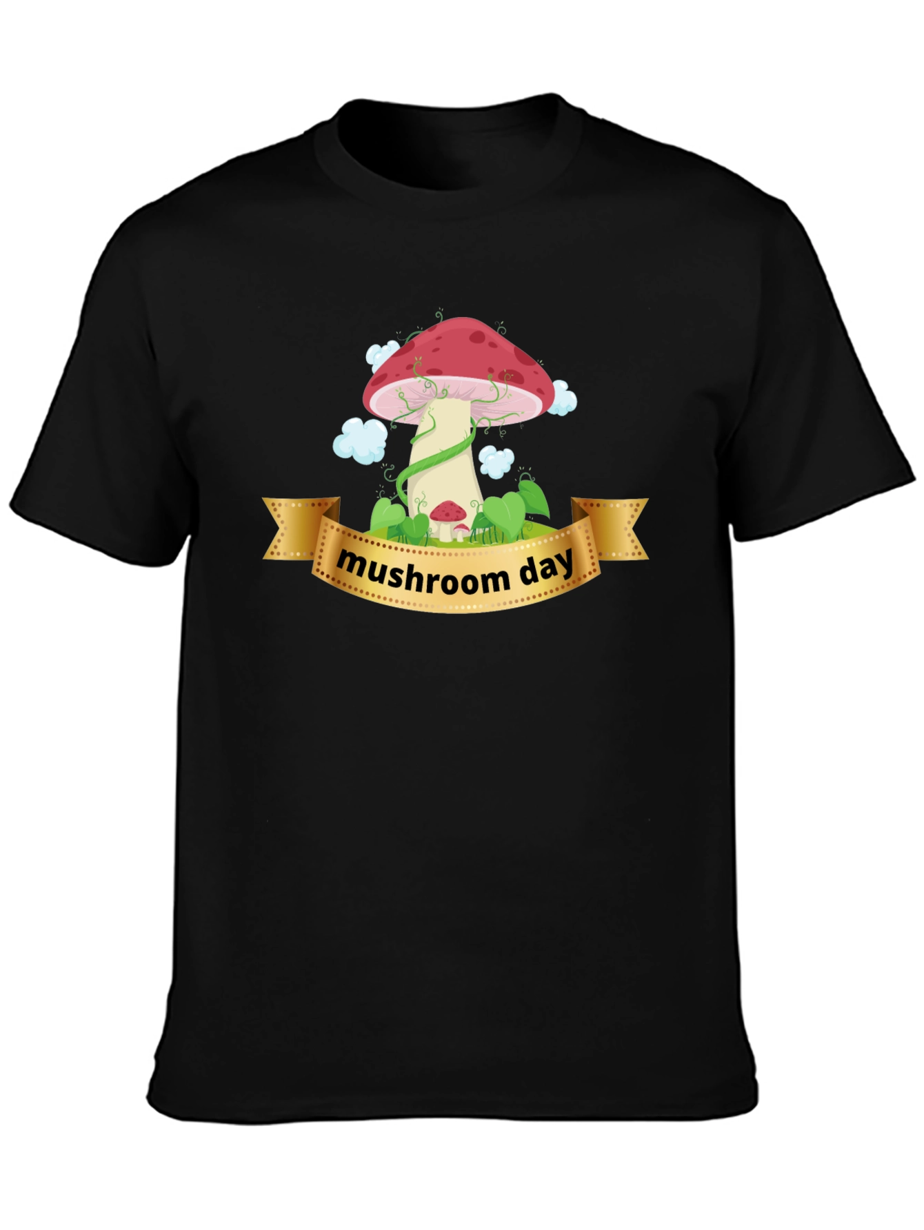 Mushroom Day Graphic T-Shirt - Unisex Black Tee
