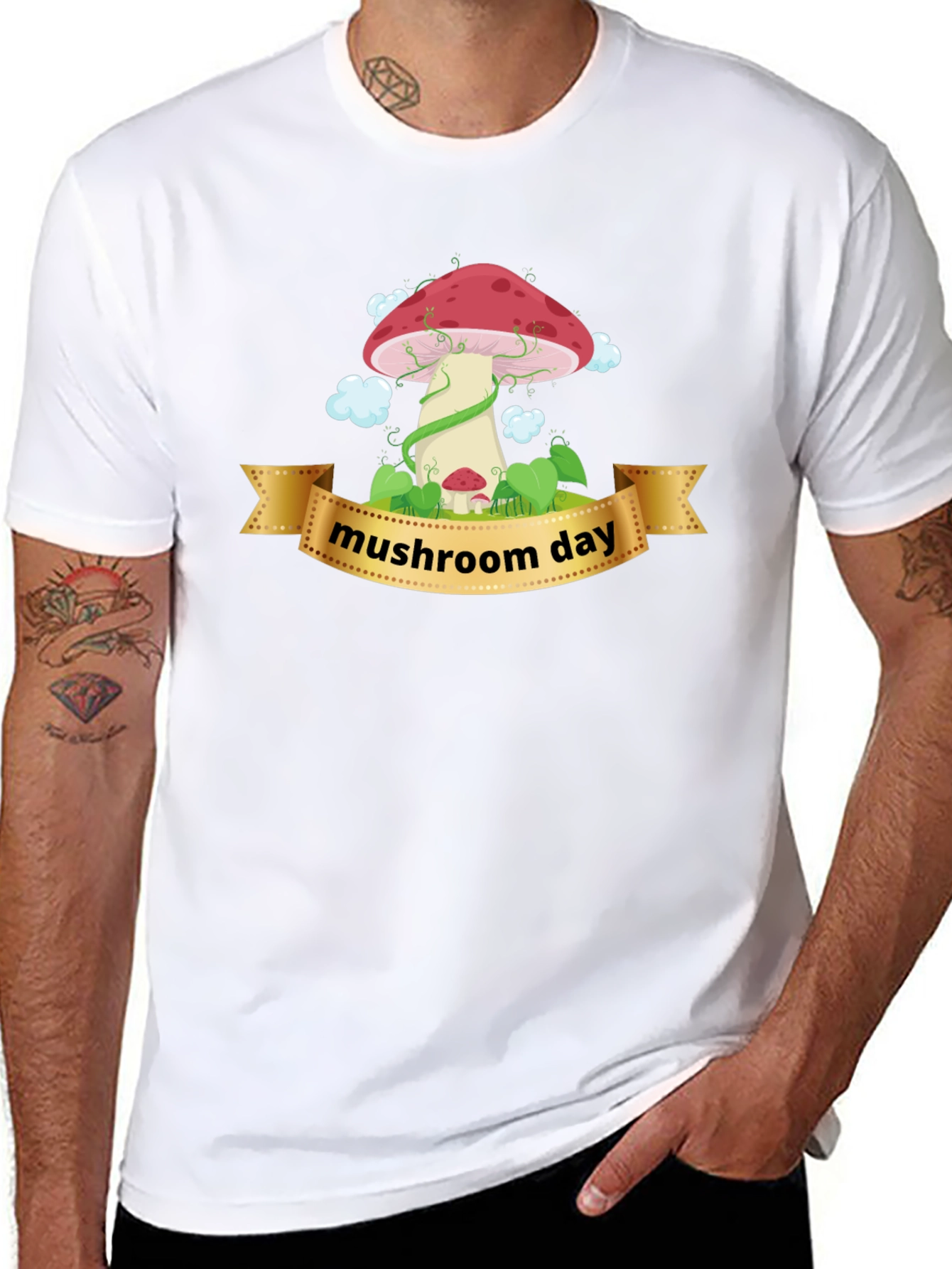 Mushroom Day Graphic T-Shirt - Unisex Black Tee