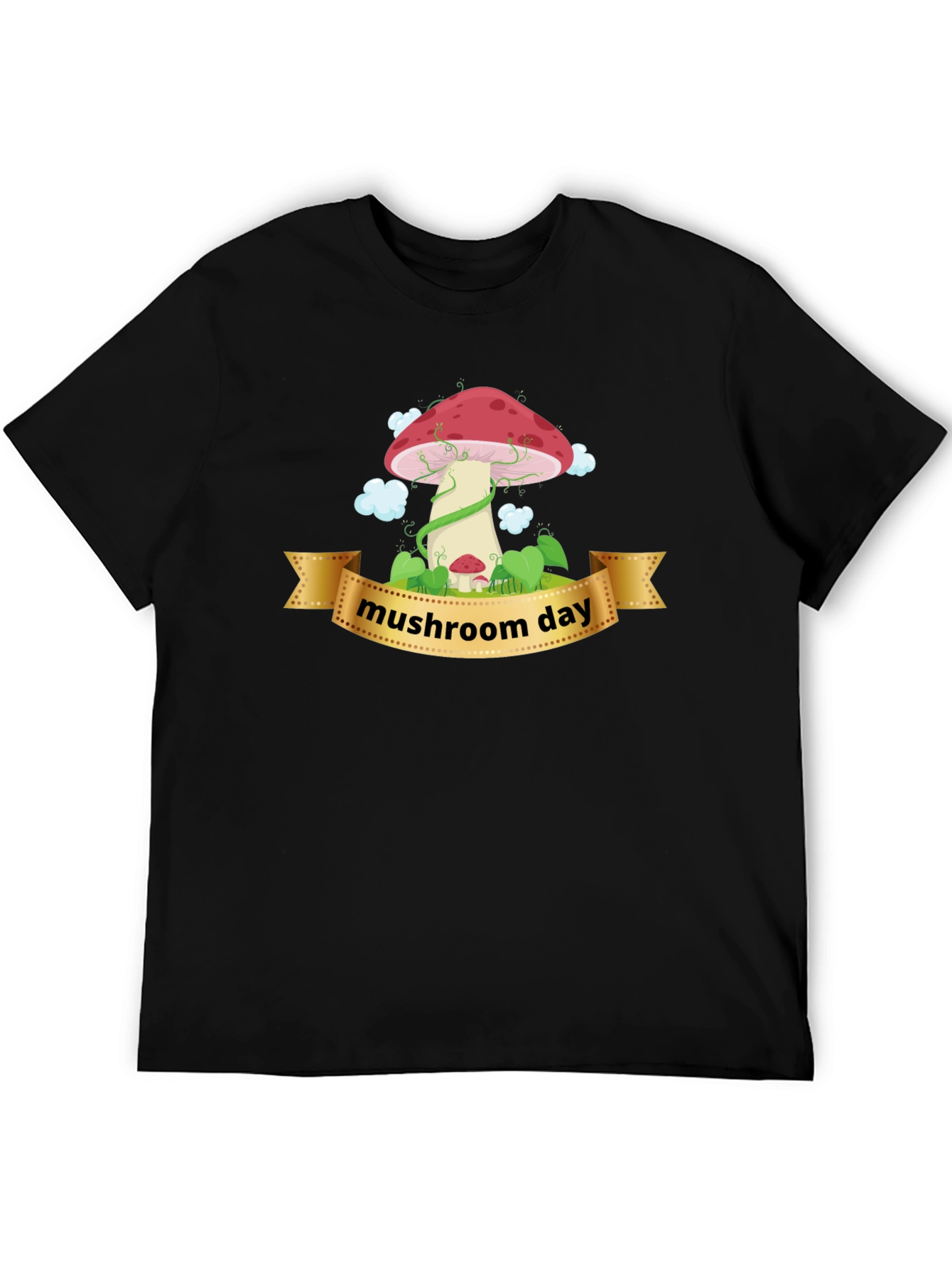 Mushroom Day Graphic T-Shirt - Unisex Black Tee