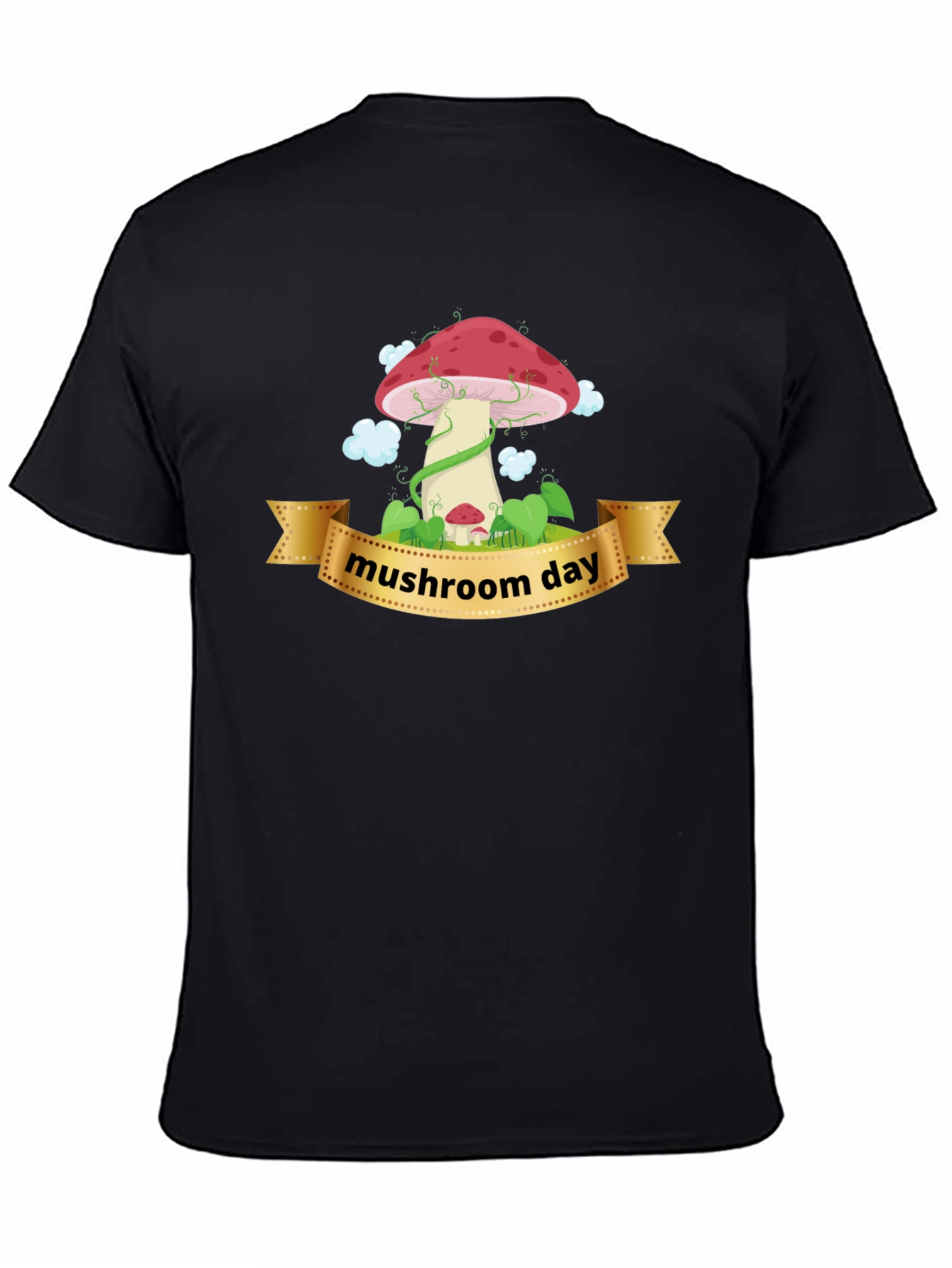 Mushroom Day Graphic T-Shirt - Unisex Black Tee