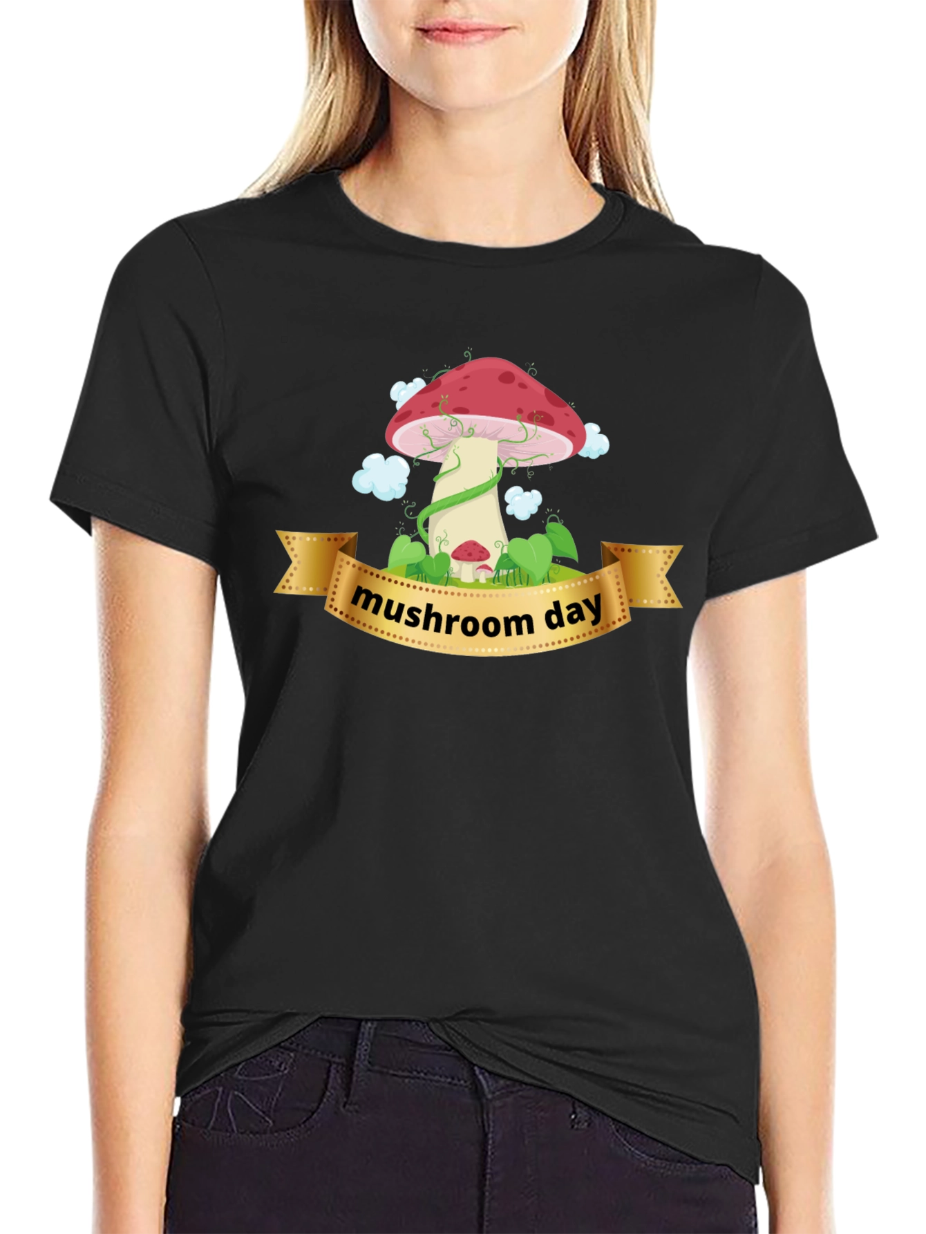 Mushroom Day Graphic T-Shirt - Unisex Black Tee