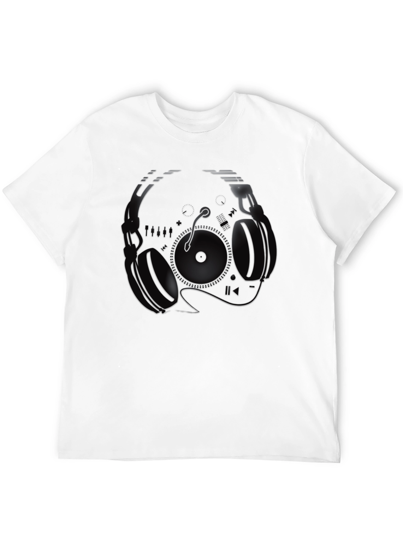 DJ Headphones Graphic T-Shirt - Black