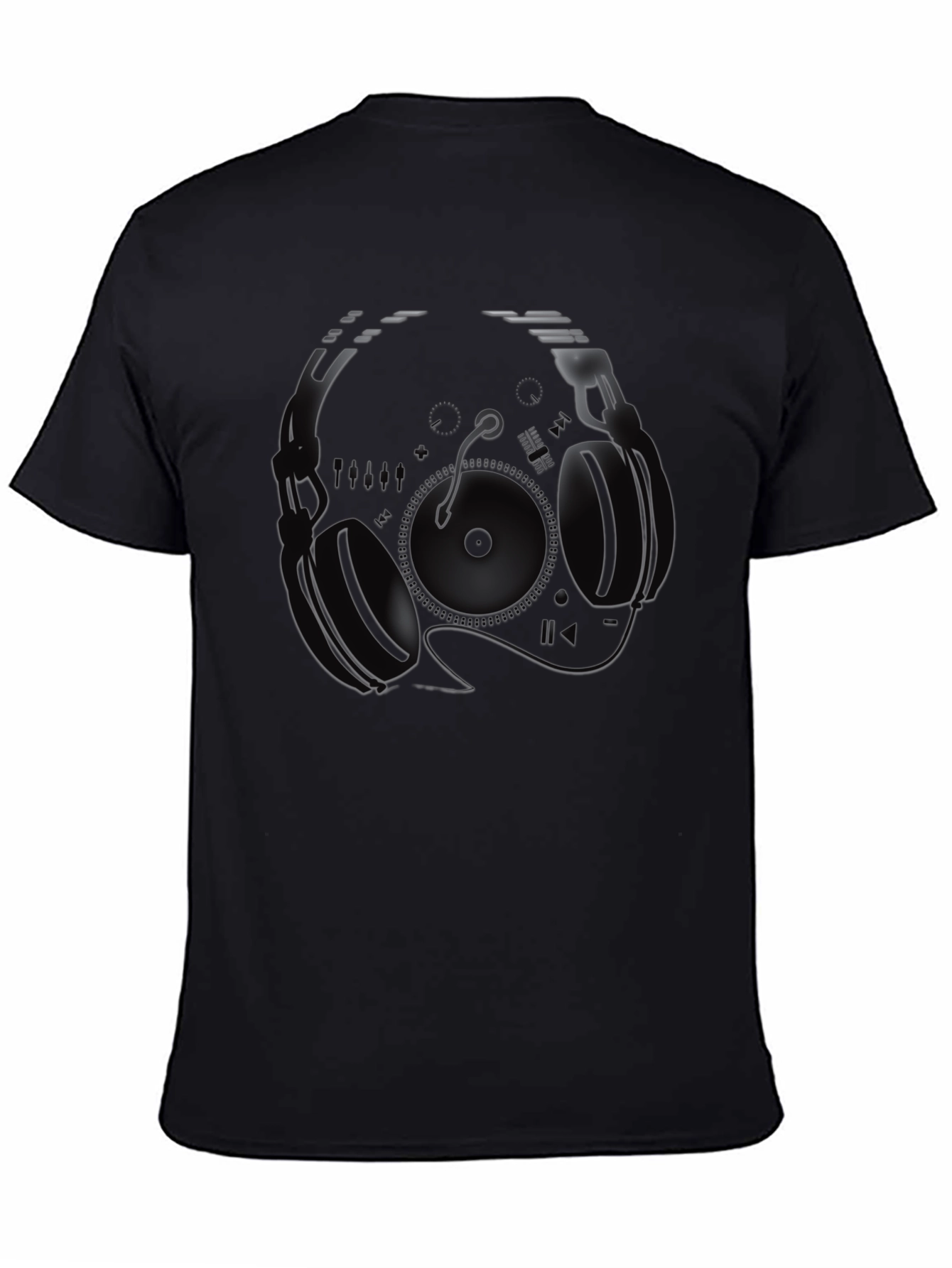 DJ Headphones Graphic T-Shirt - Black