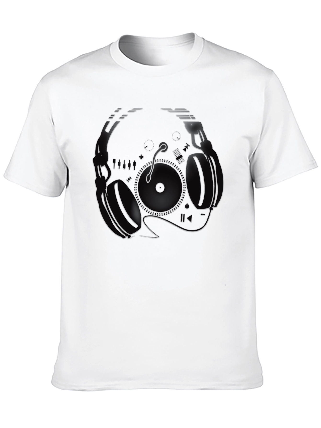 DJ Headphones Graphic T-Shirt - Black