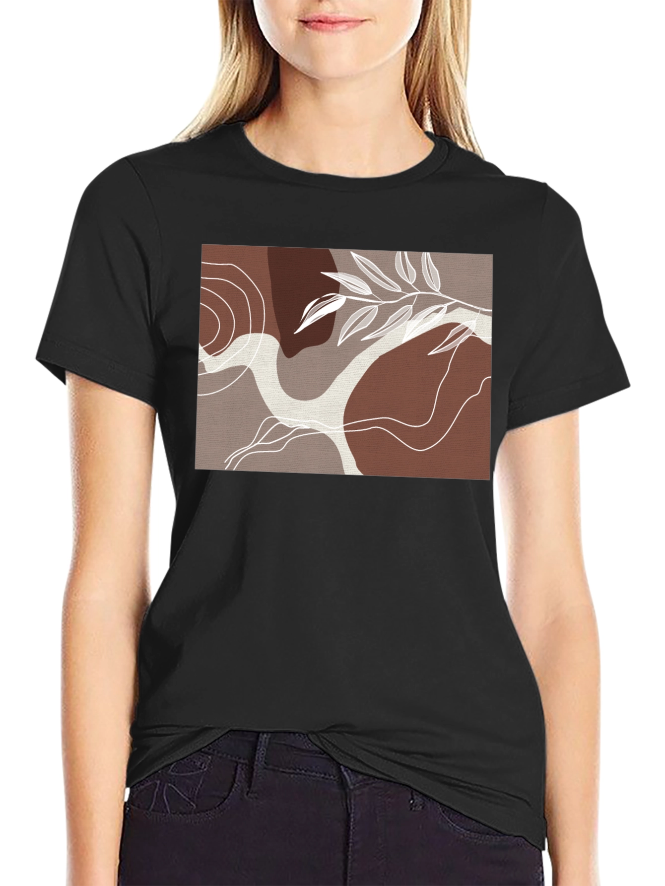 Modern Abstract Graphic Tee - Nature Inspired Design